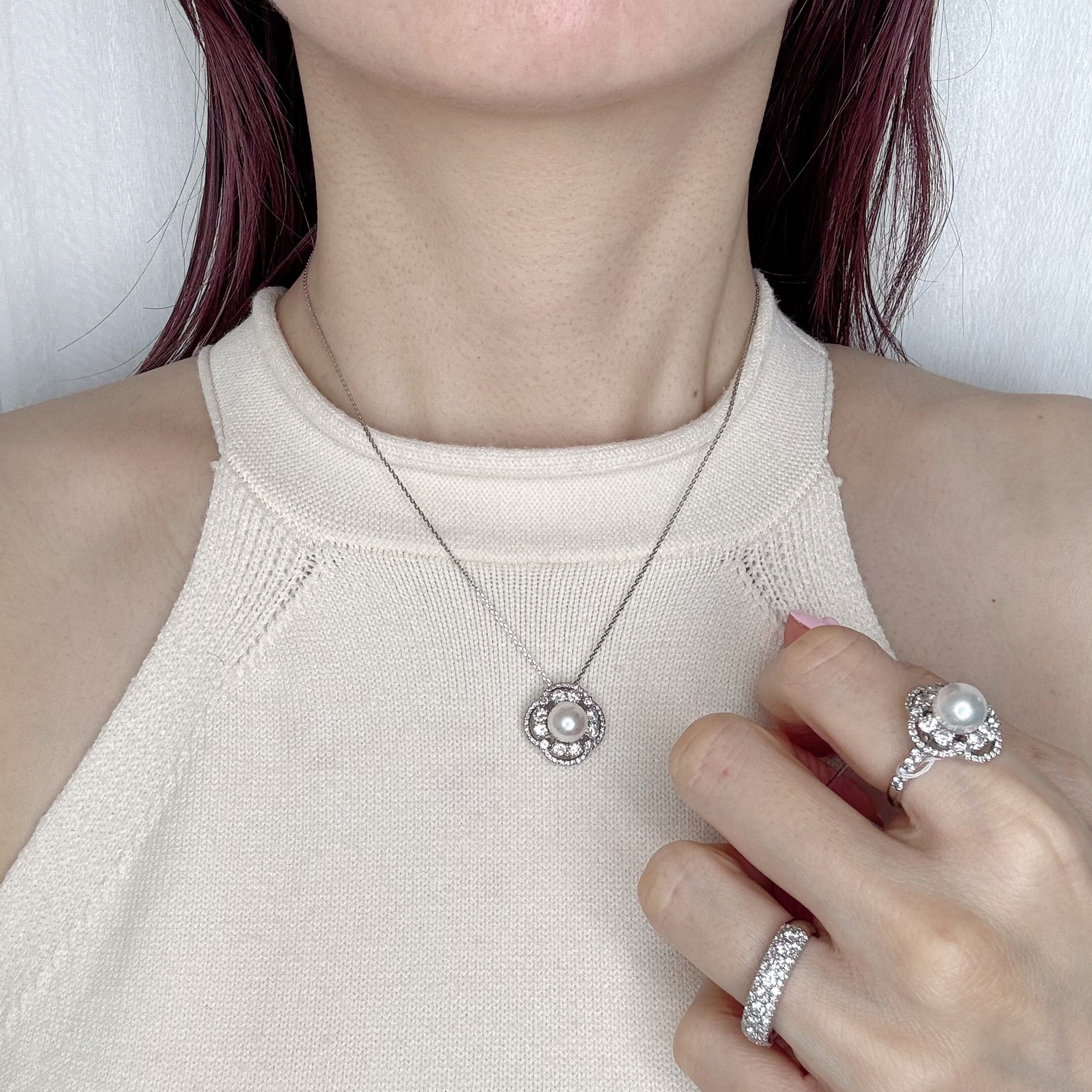 ［ジャルダン］ネックレス あこや真珠8mm