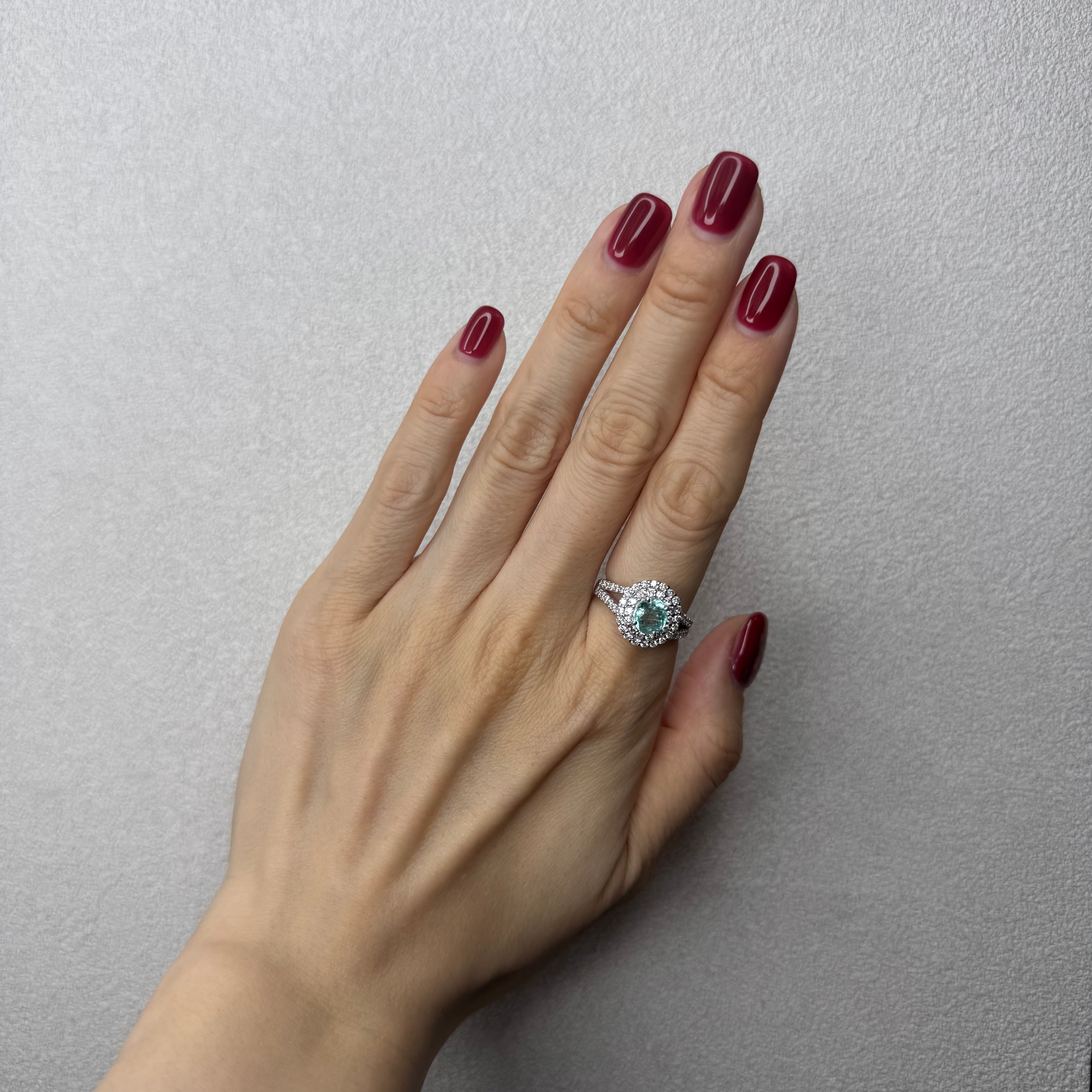 162［一点物］リング パライバトルマリン 0.7ct前後 OV PT