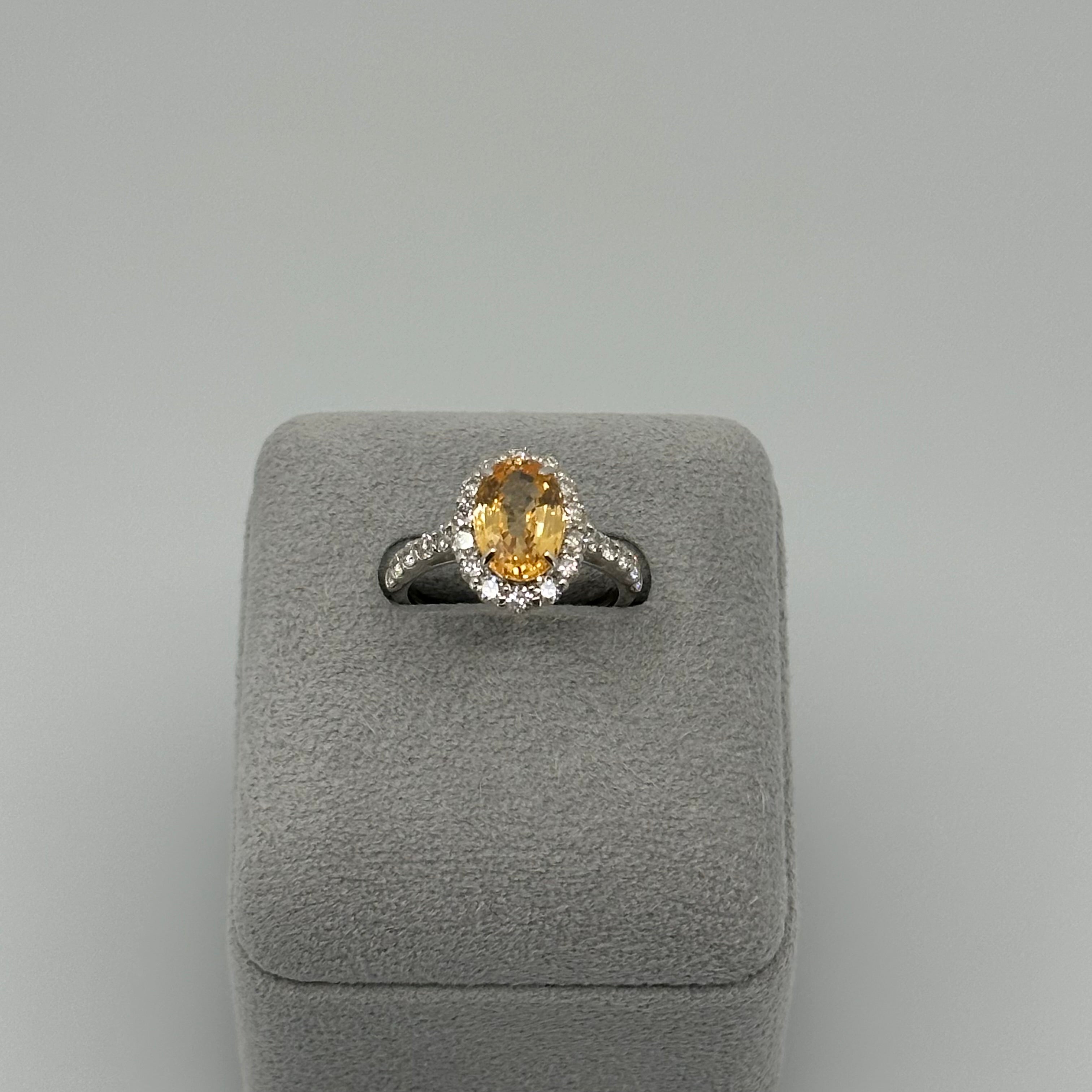 100［一点物］リング オレンジサファイア 2.9ct OV PT