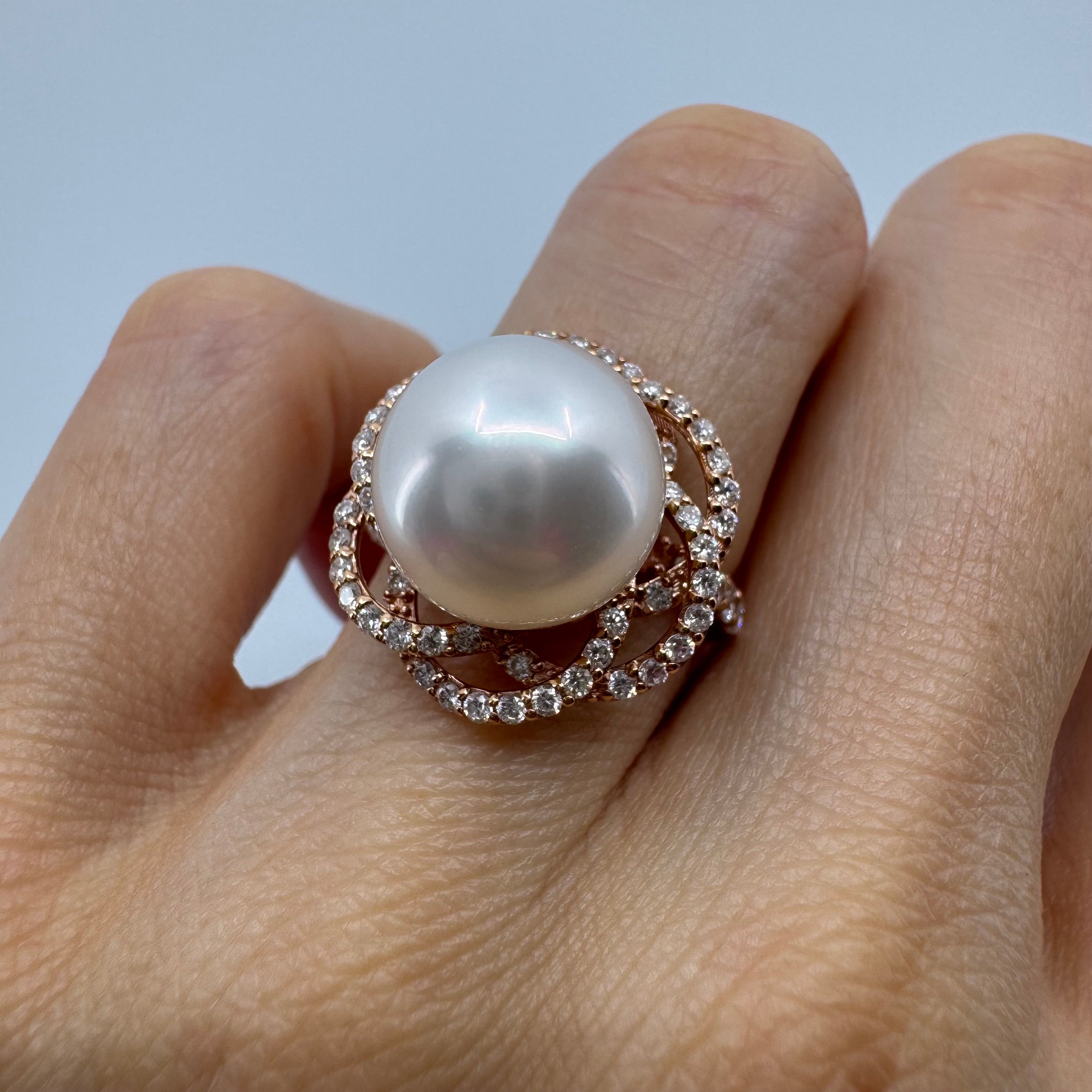 ［白椿］リング 南洋真珠11mm