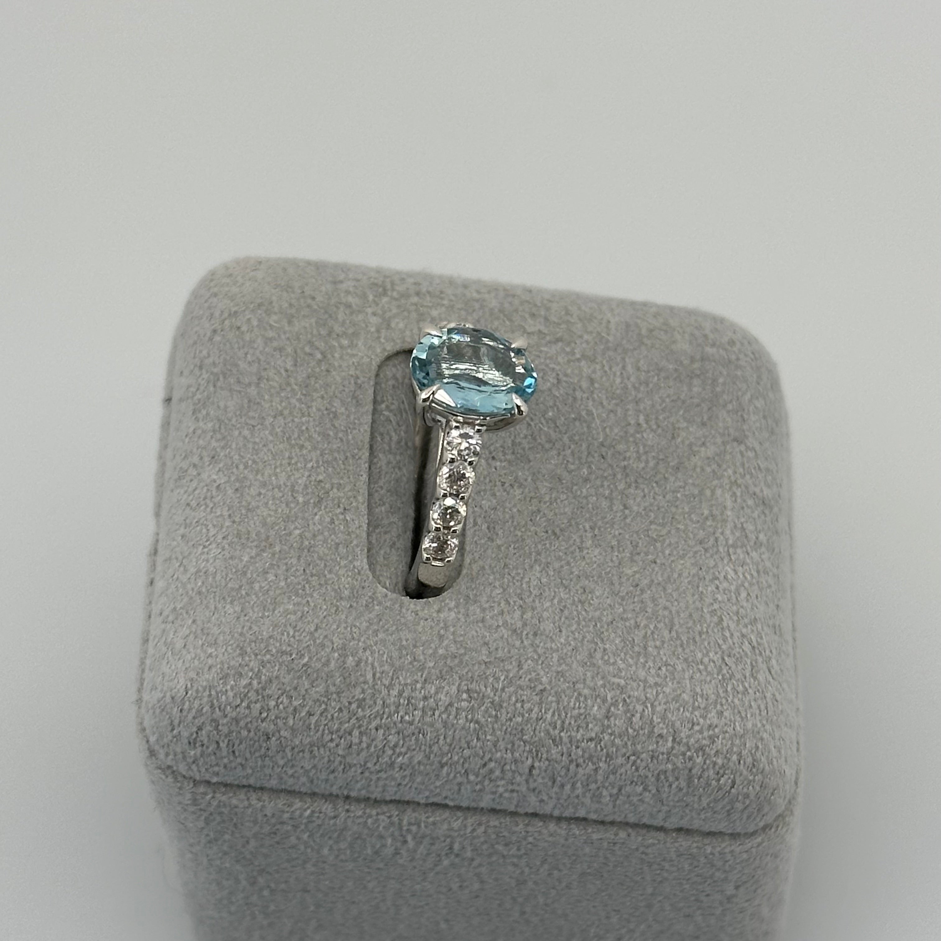 19［一点物/ソワレ］リング アクアマリン 1.2ct OV PT