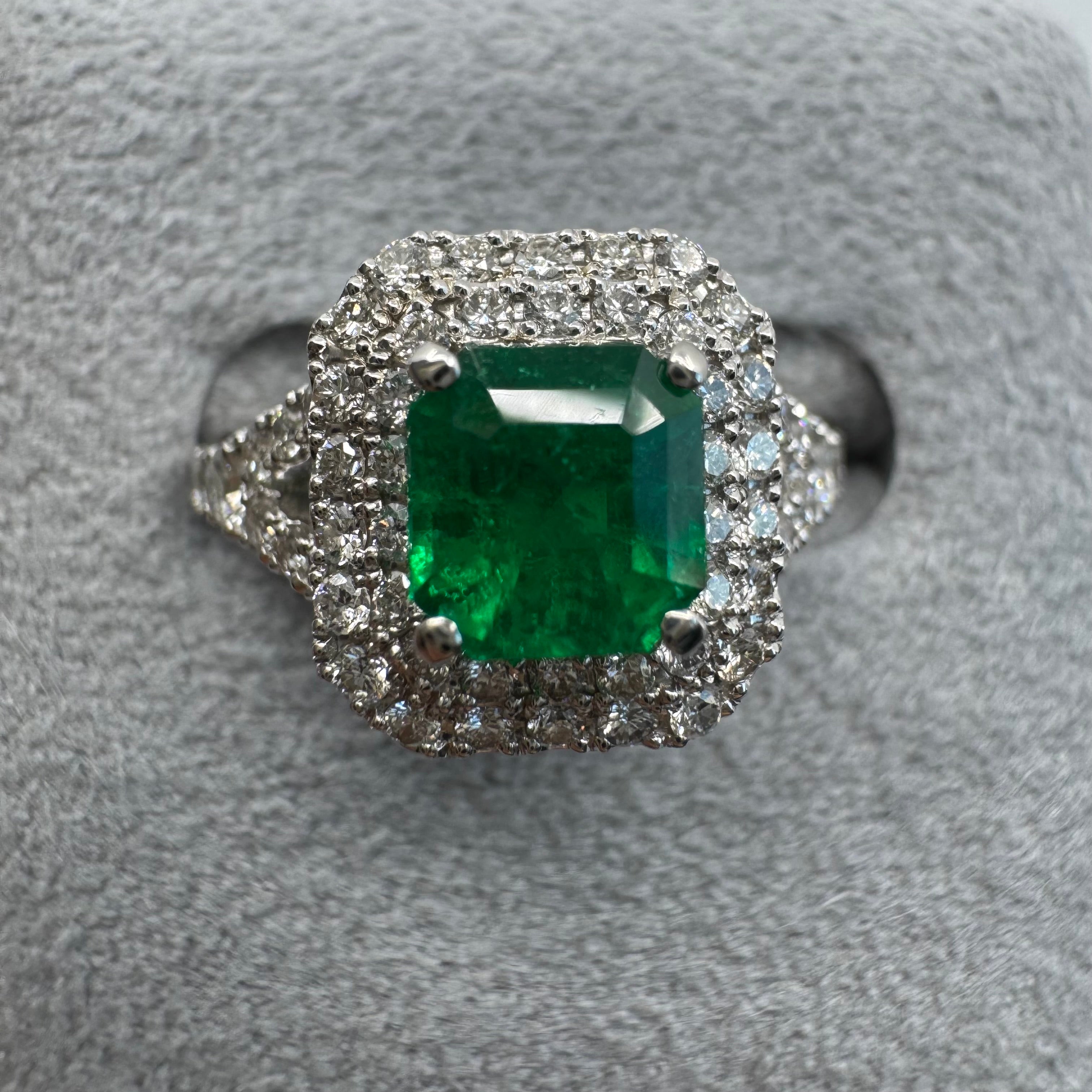 7［一点物］リング エメラルド 0.9ct SQ PT