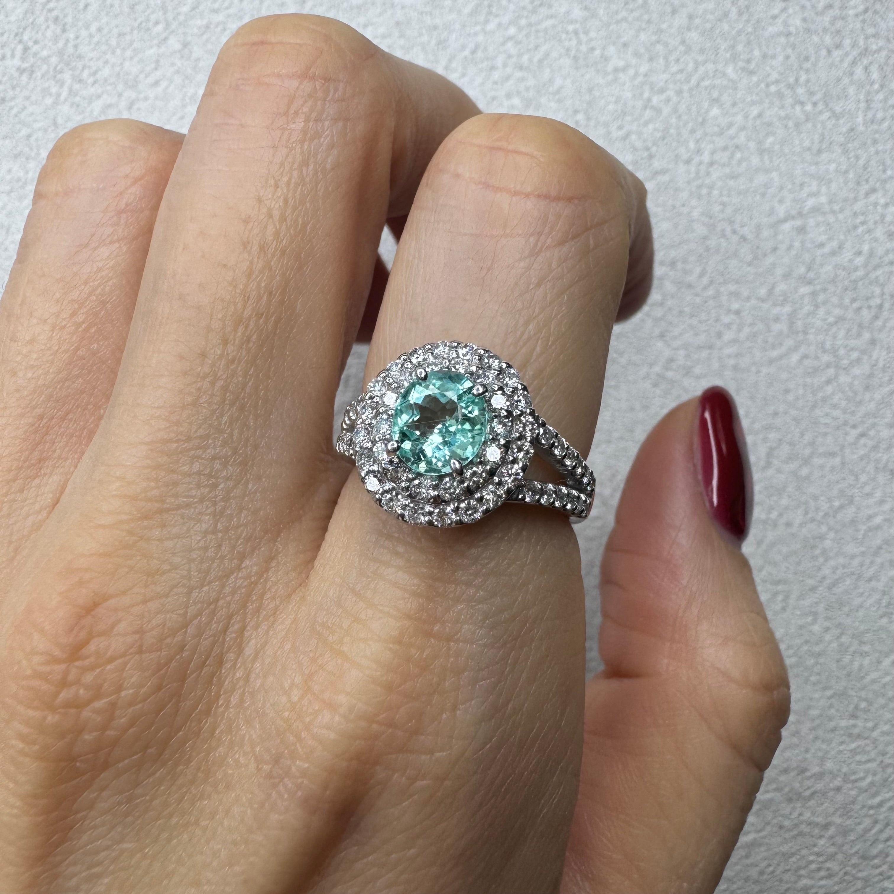 162［一点物］リング パライバトルマリン 0.7ct前後 OV PT