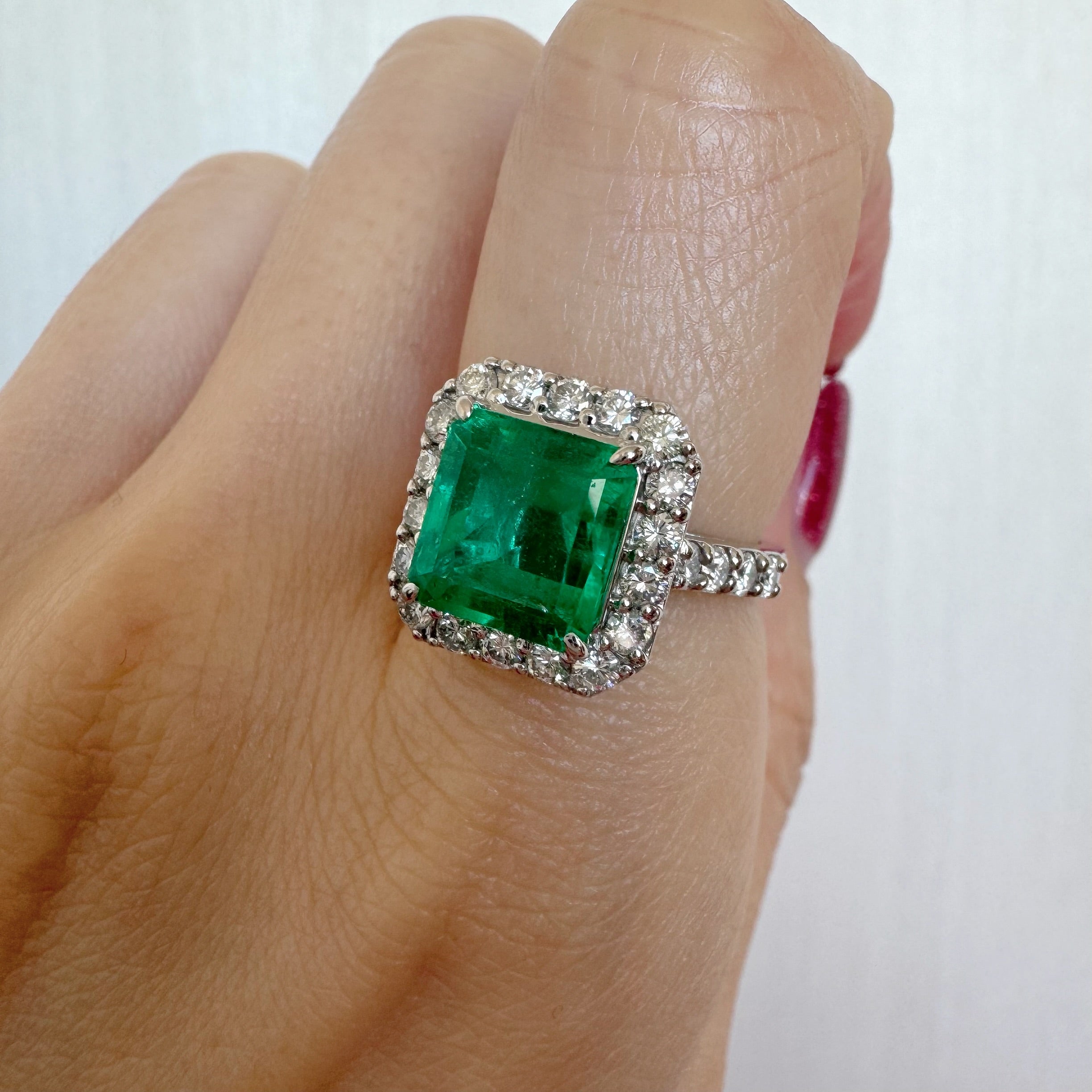 69［一点物］リング エメラルド 3ct SQ PT