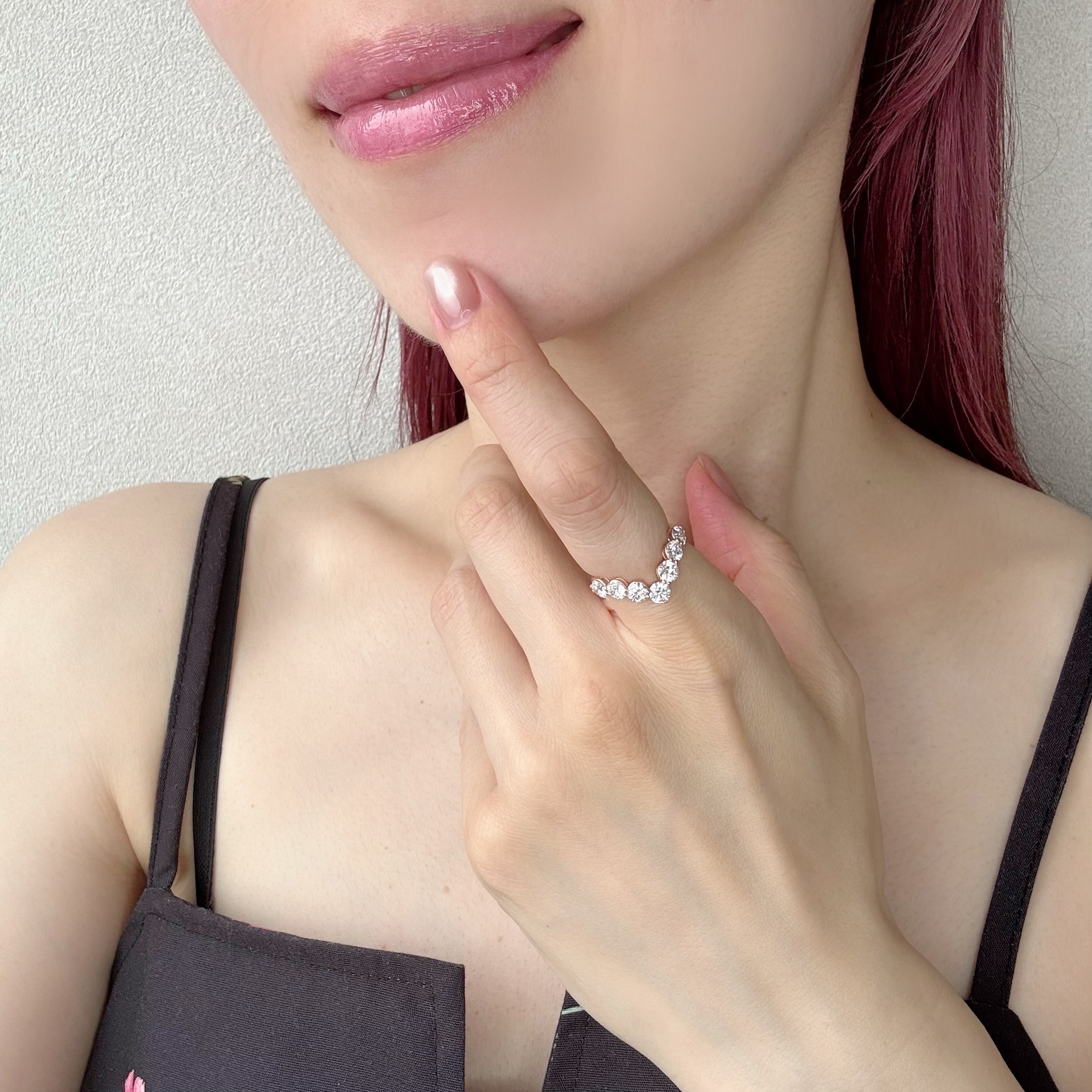 ［パピヨン］リング ダイヤ 1pc0.2ct×7pc