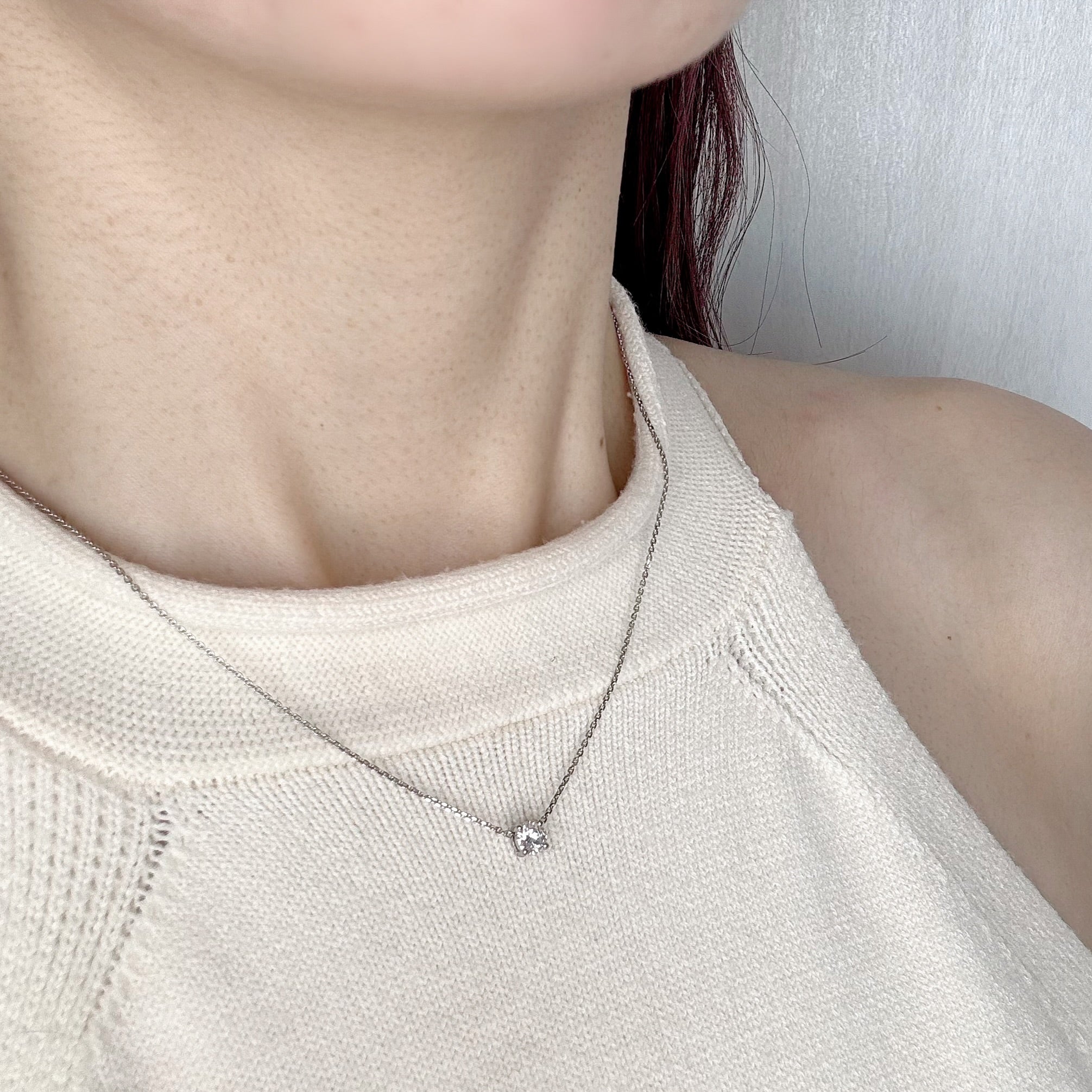 ［ポインターノーマル］ネックレス ダイヤ 中石0.3ct