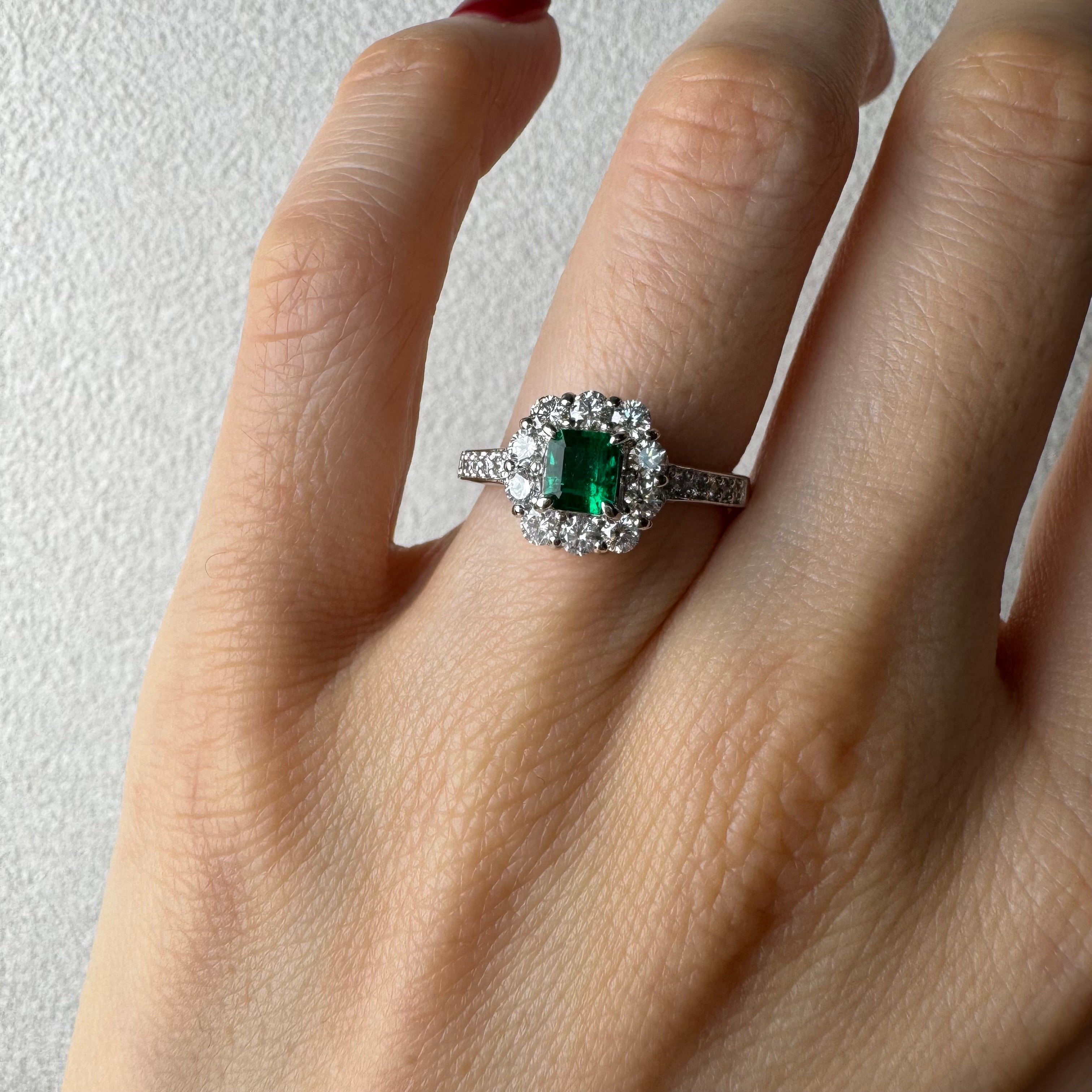 41［一点物］リング エメラルド 0.4ct前後 SQ PT