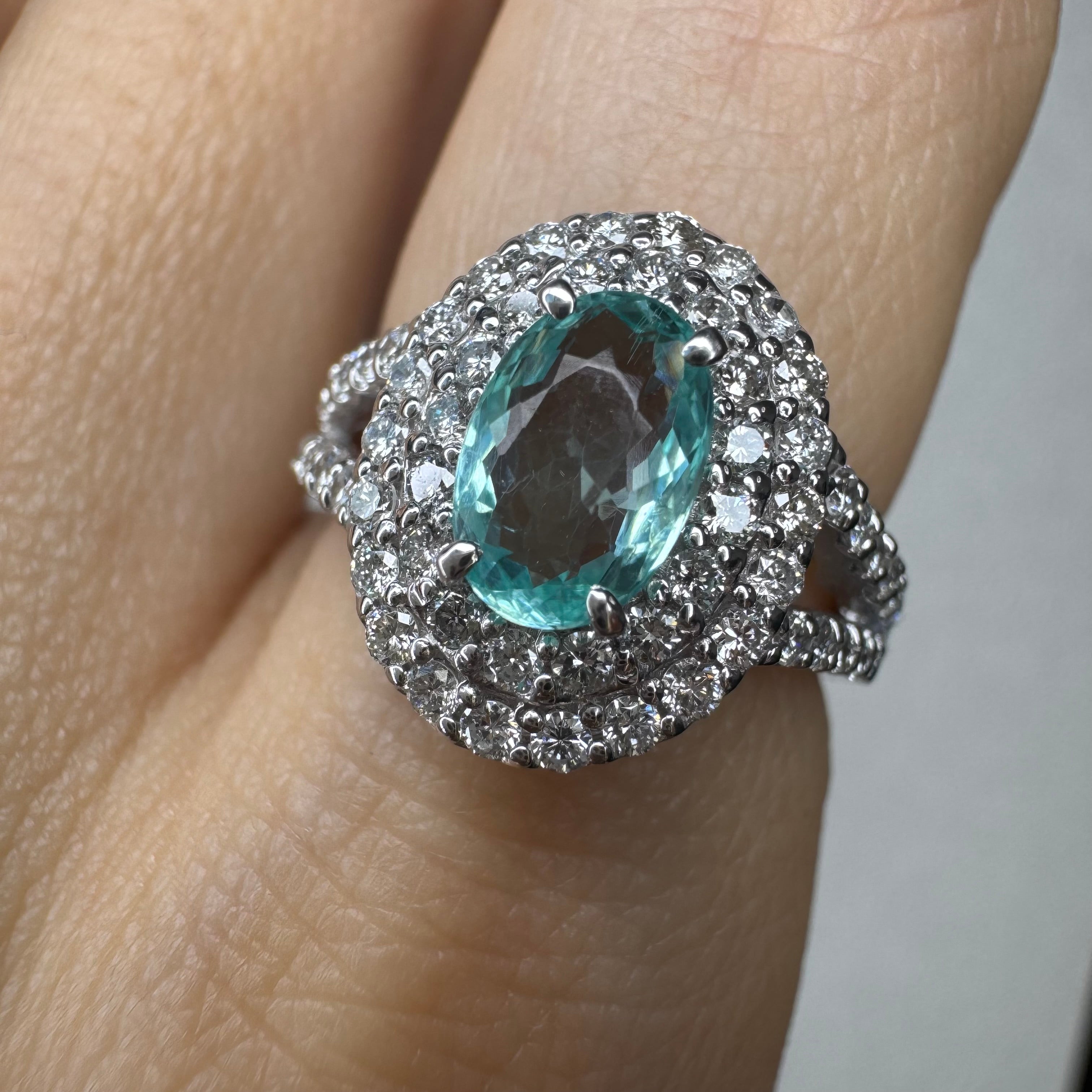 161［一点物］リング パライバトルマリン 0.7ct前後 OV PT