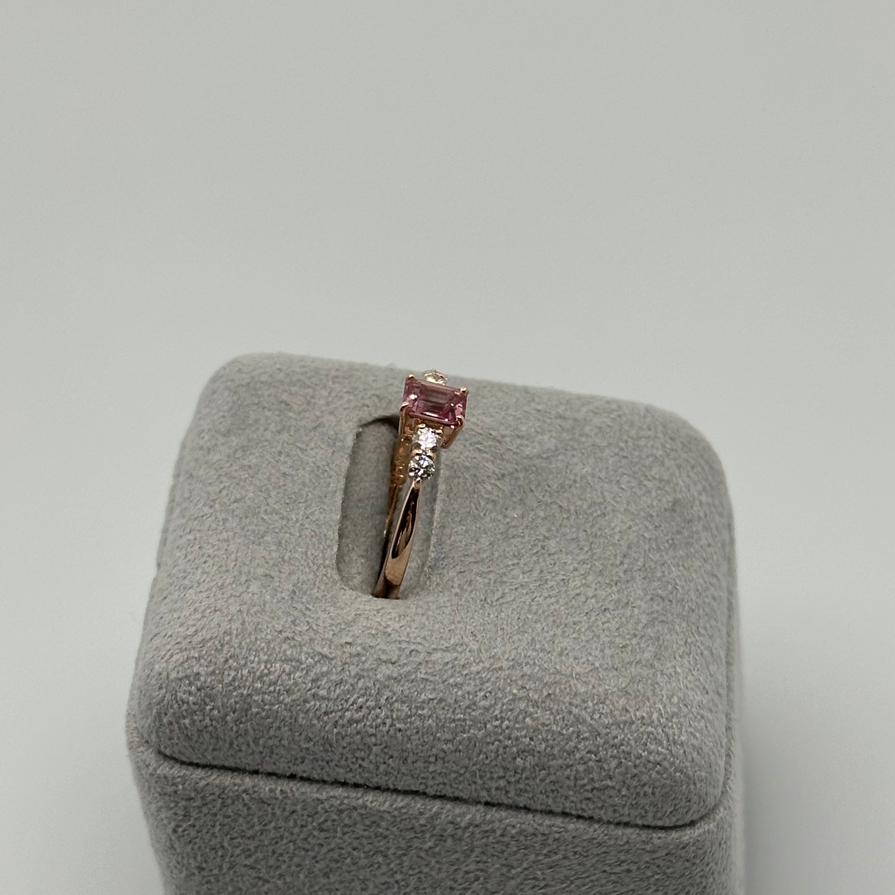 ［一点物/BonBon］リング パパラチアサファイア 0.4ct SQ K18PG