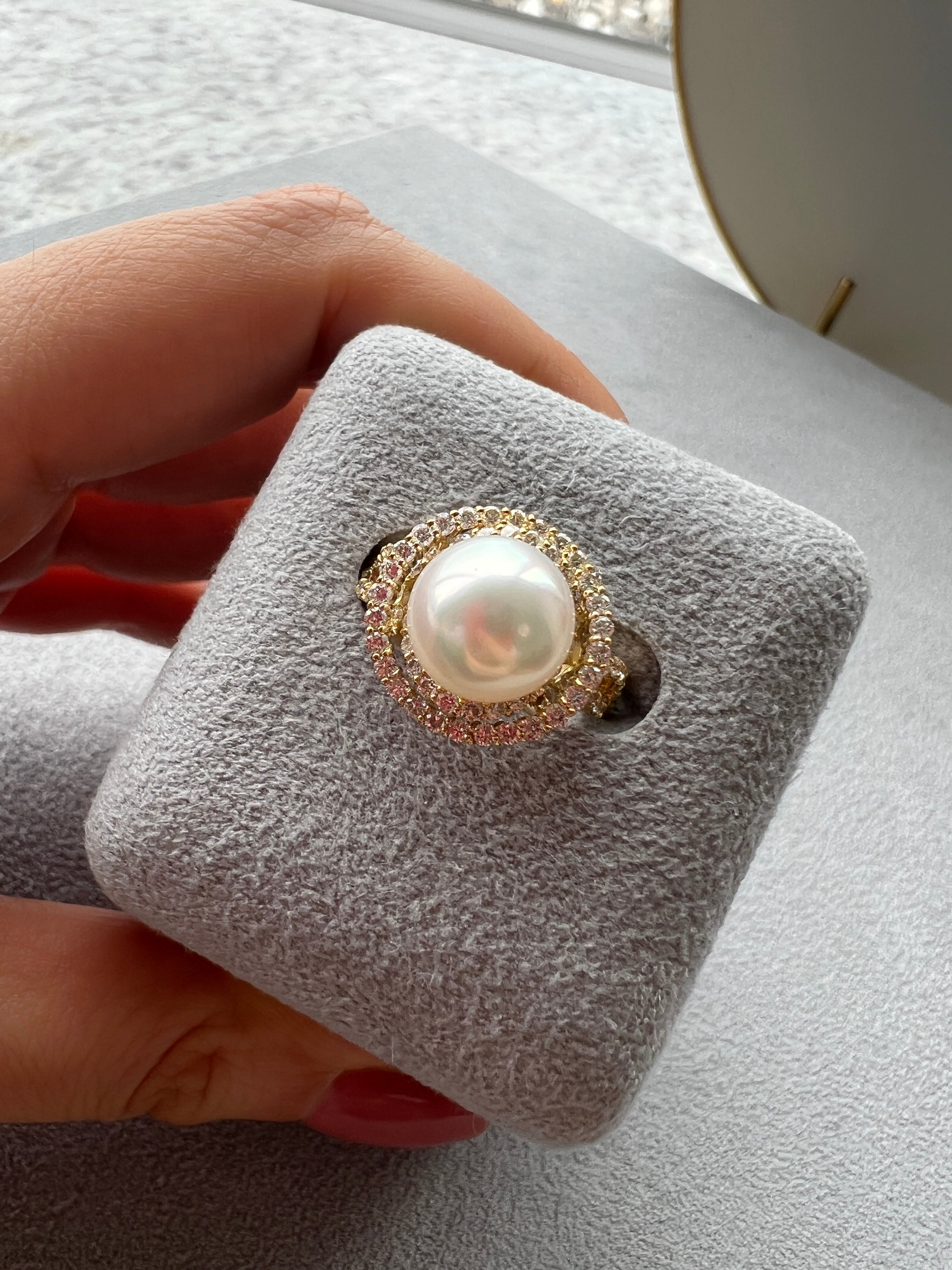 [薔薇の精］リング あこや真珠9mm