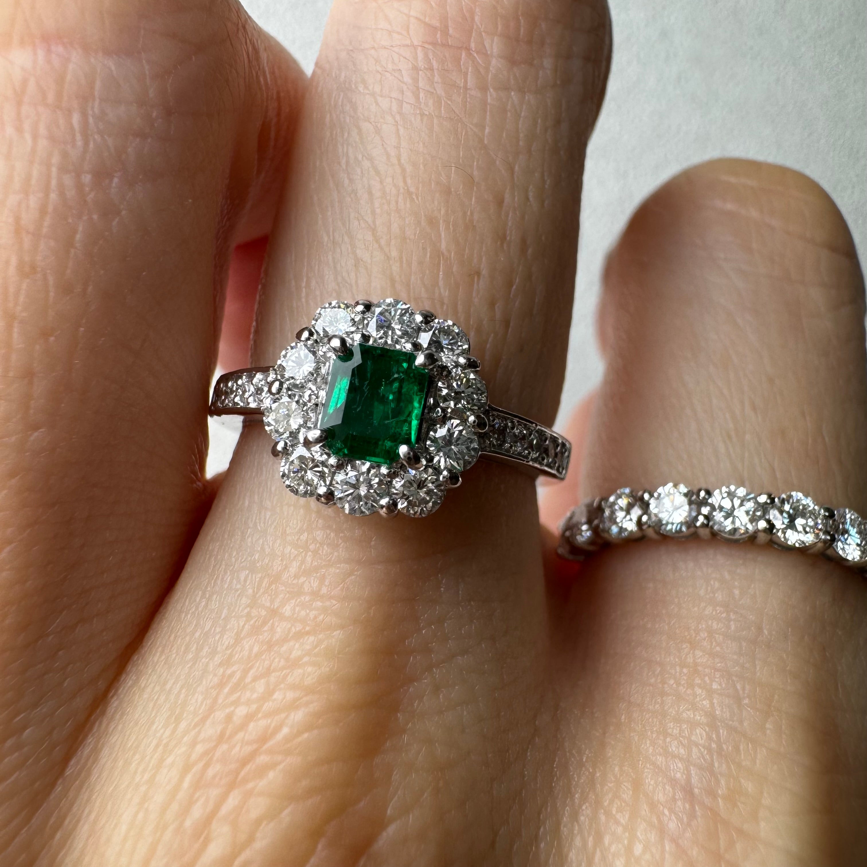 40［一点物］リング エメラルド 0.3ct前後 SQ PT