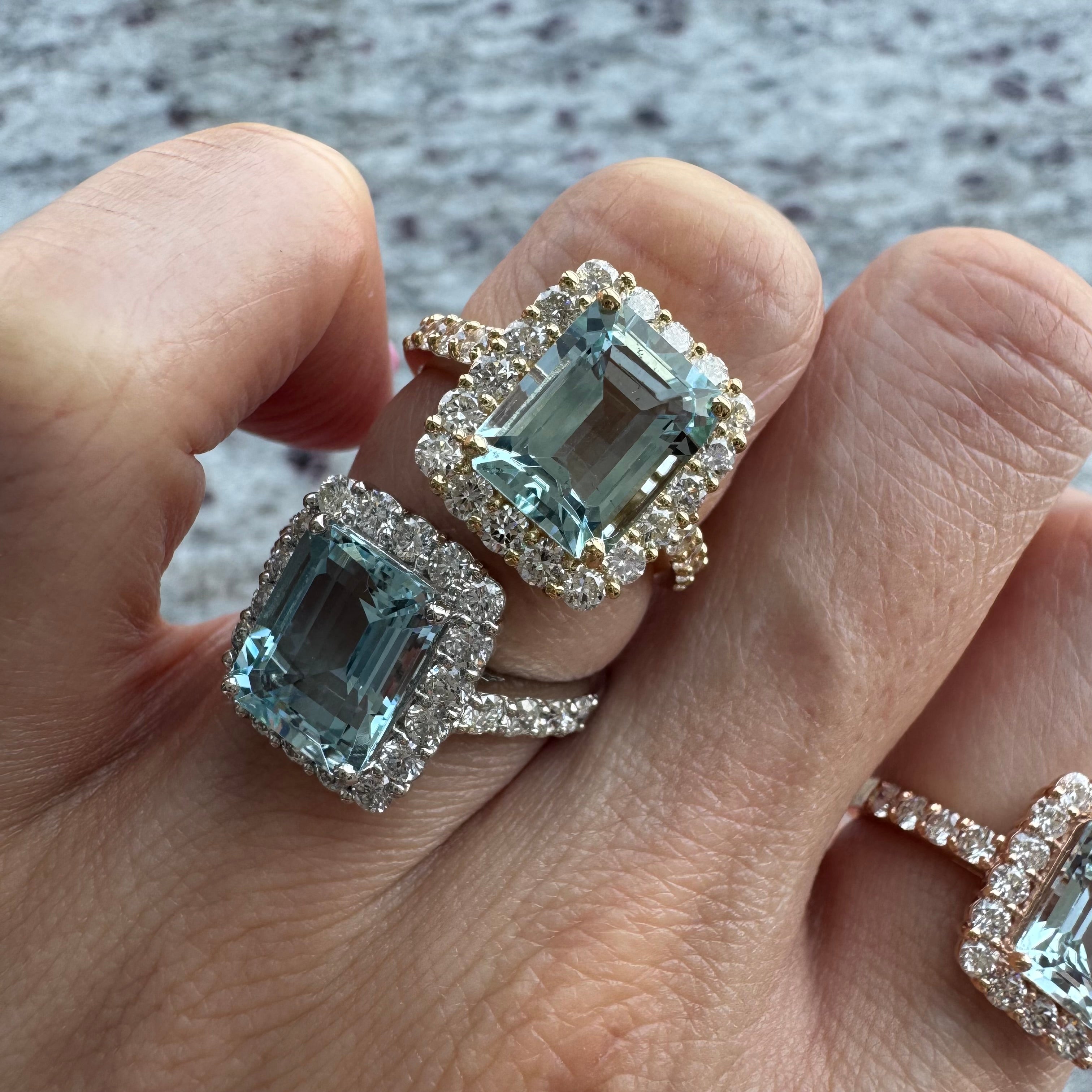 ［湖のドレス］リング アクアマリン