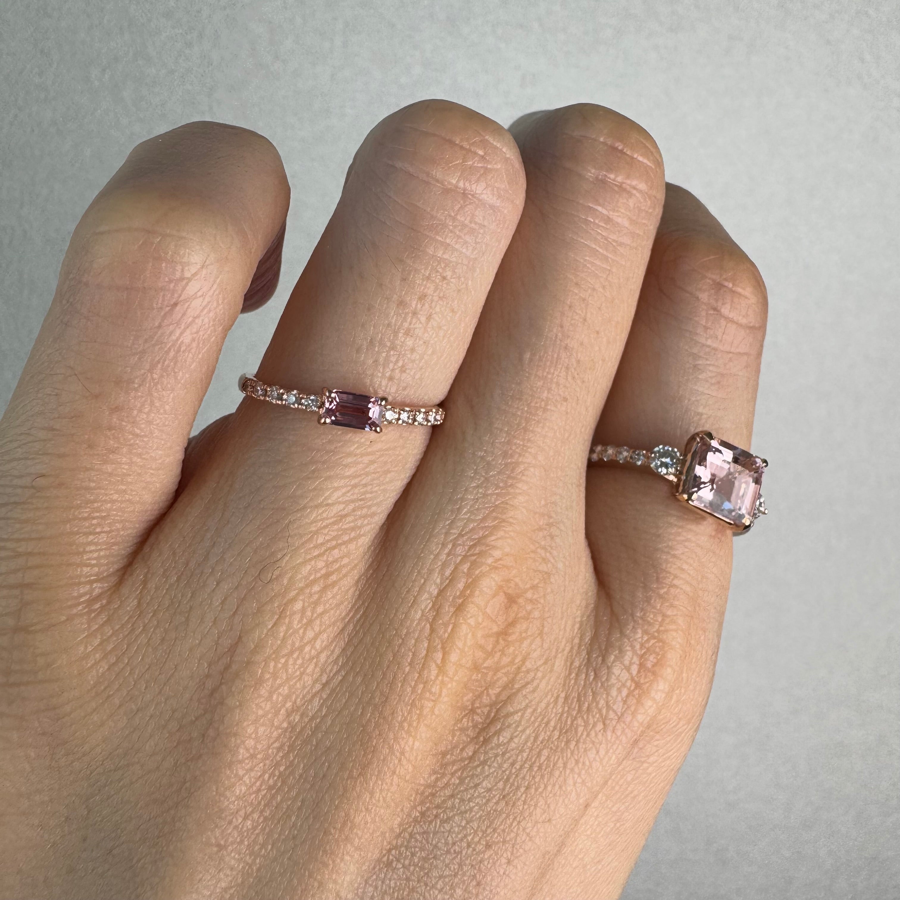 139［一点物/ルリエ］リング パパラチアサファイア 0.3ct SQ K18PG