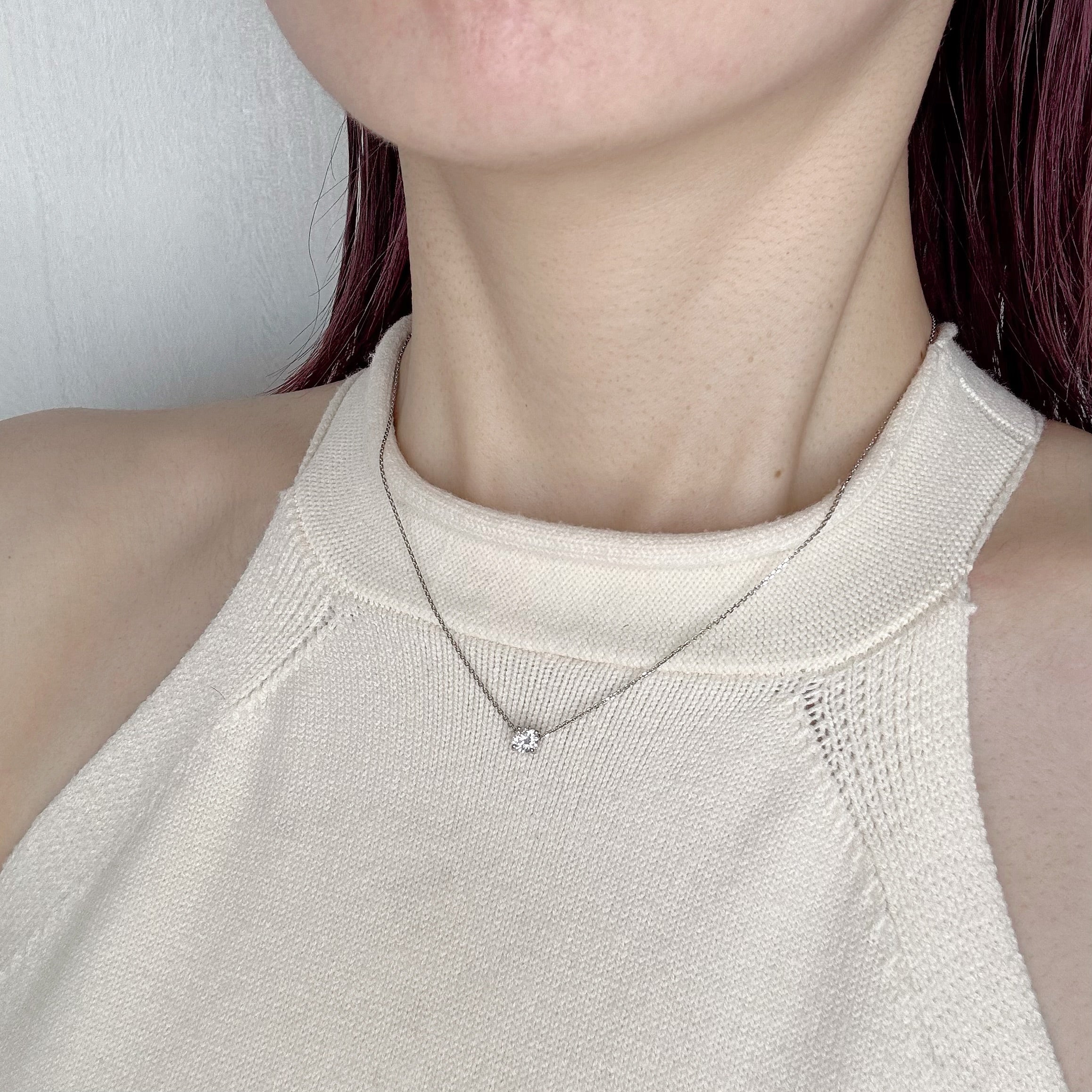 ［ポインターノーマル］ネックレス ダイヤ 中石0.3ct