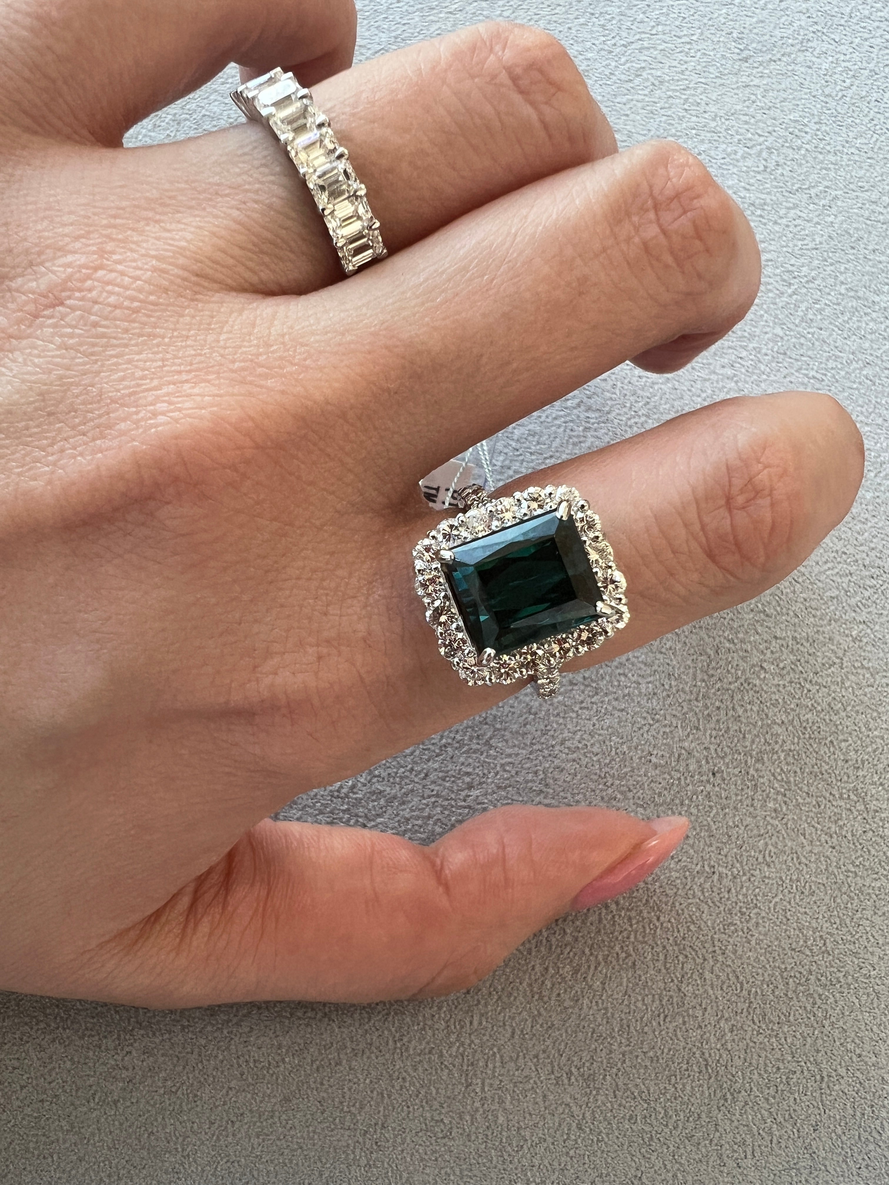 189［一点物］リング インディゴライトトルマリン 3.6ct SQ PT