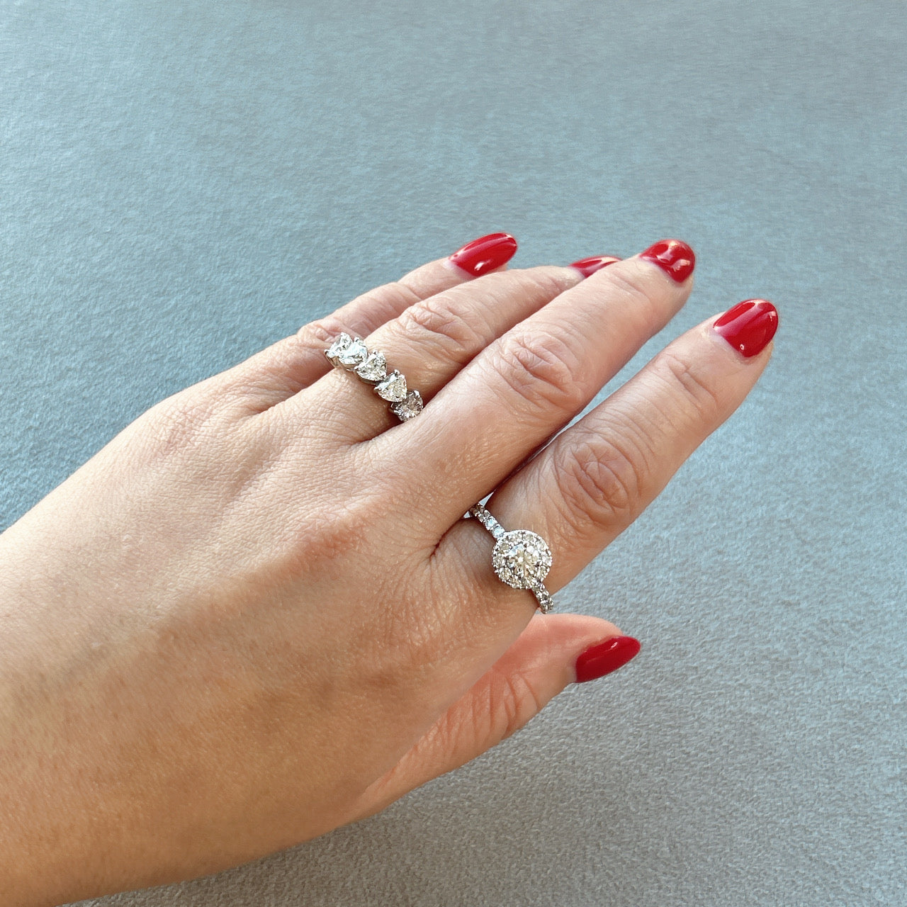 ［アメリ/ハーフエタニティ］リング ダイヤ 1pc0.3ct×5pc HS