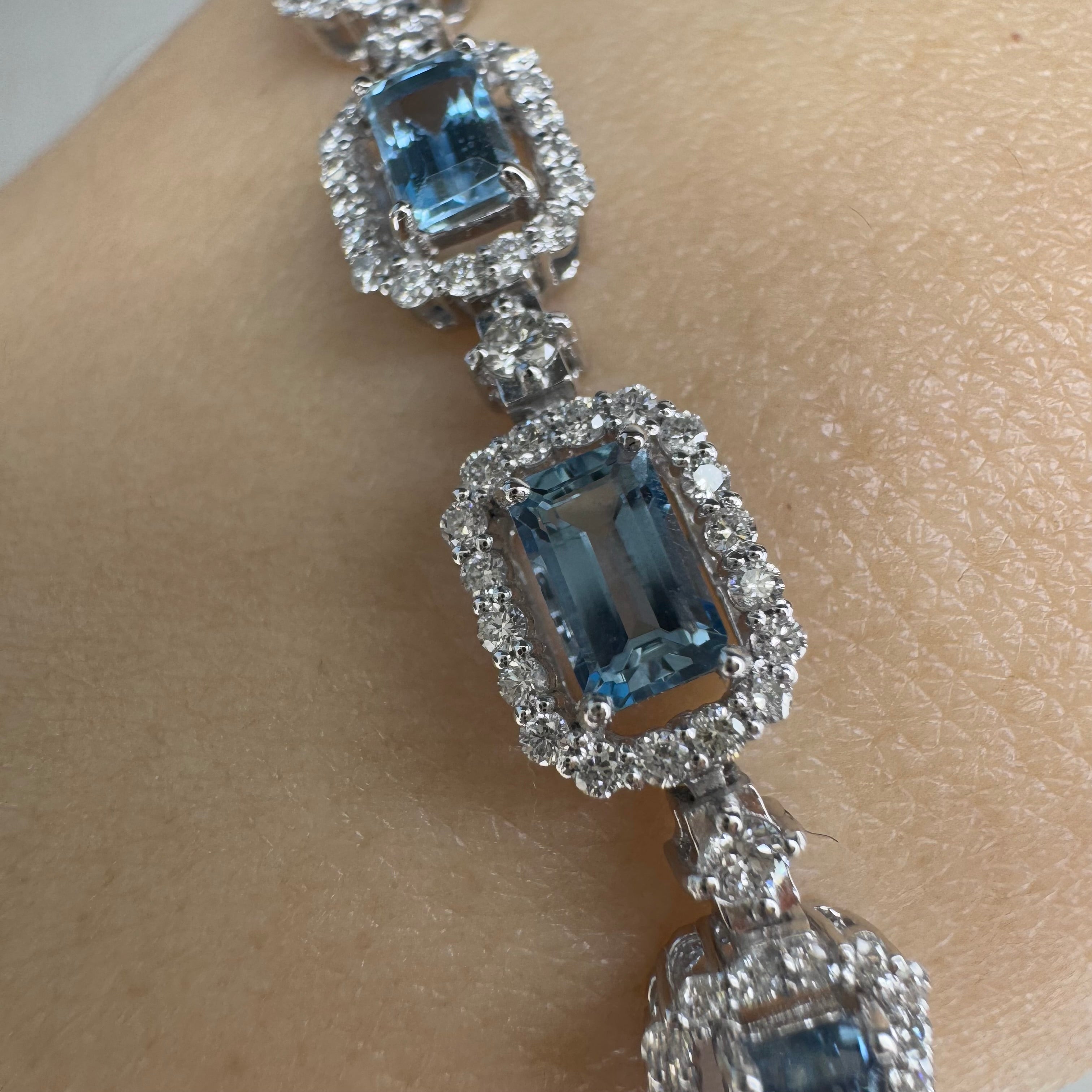 509［一点物/貝殻の音色］ブレス アクアマリン 3.8ct SQ PT