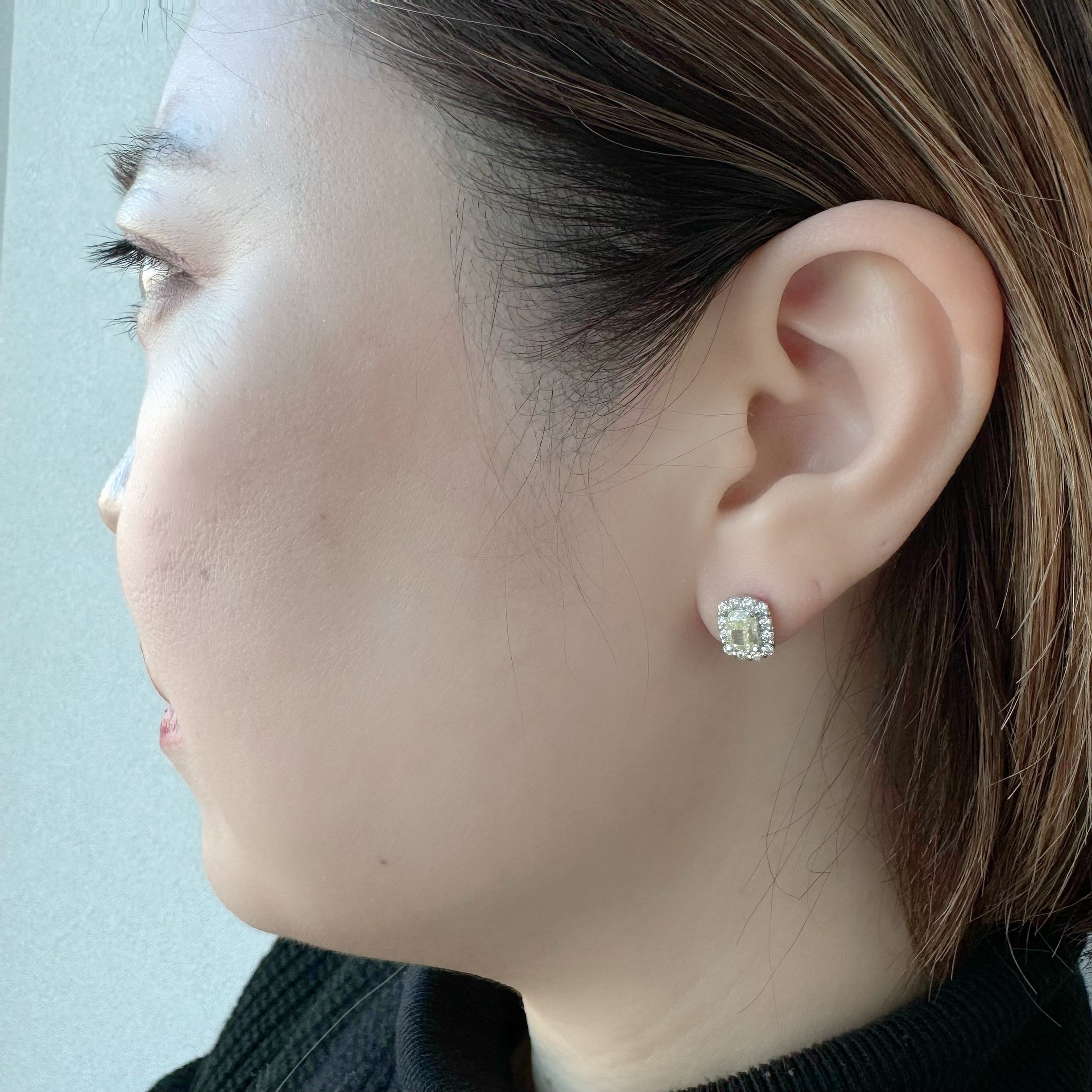 314-Light Yellow/Very Light Yellow 0.5ct前後×2 SQ スタッド ピアス〜LY/VLY SI1 CGL｜AYAKO SAKURAI（櫻井 彩子（サクライ アヤコ））公式通販サイト