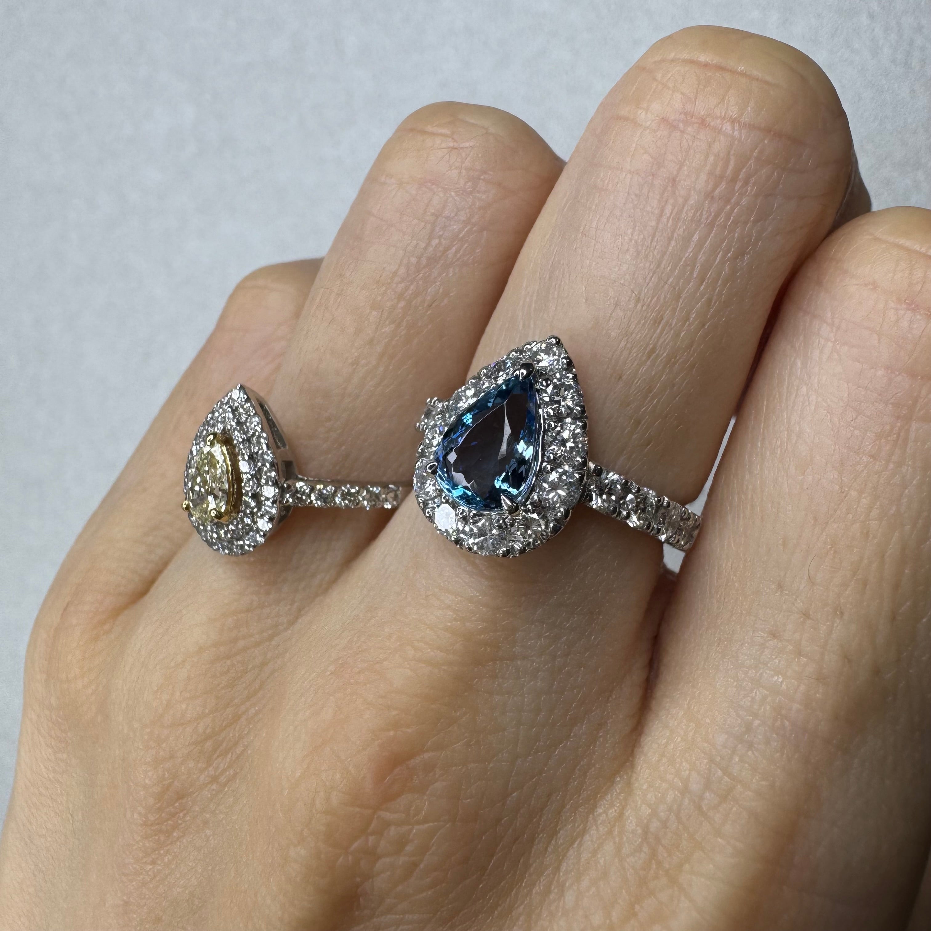 171［一点物］リング アクアマリン 1.2ct PS PT