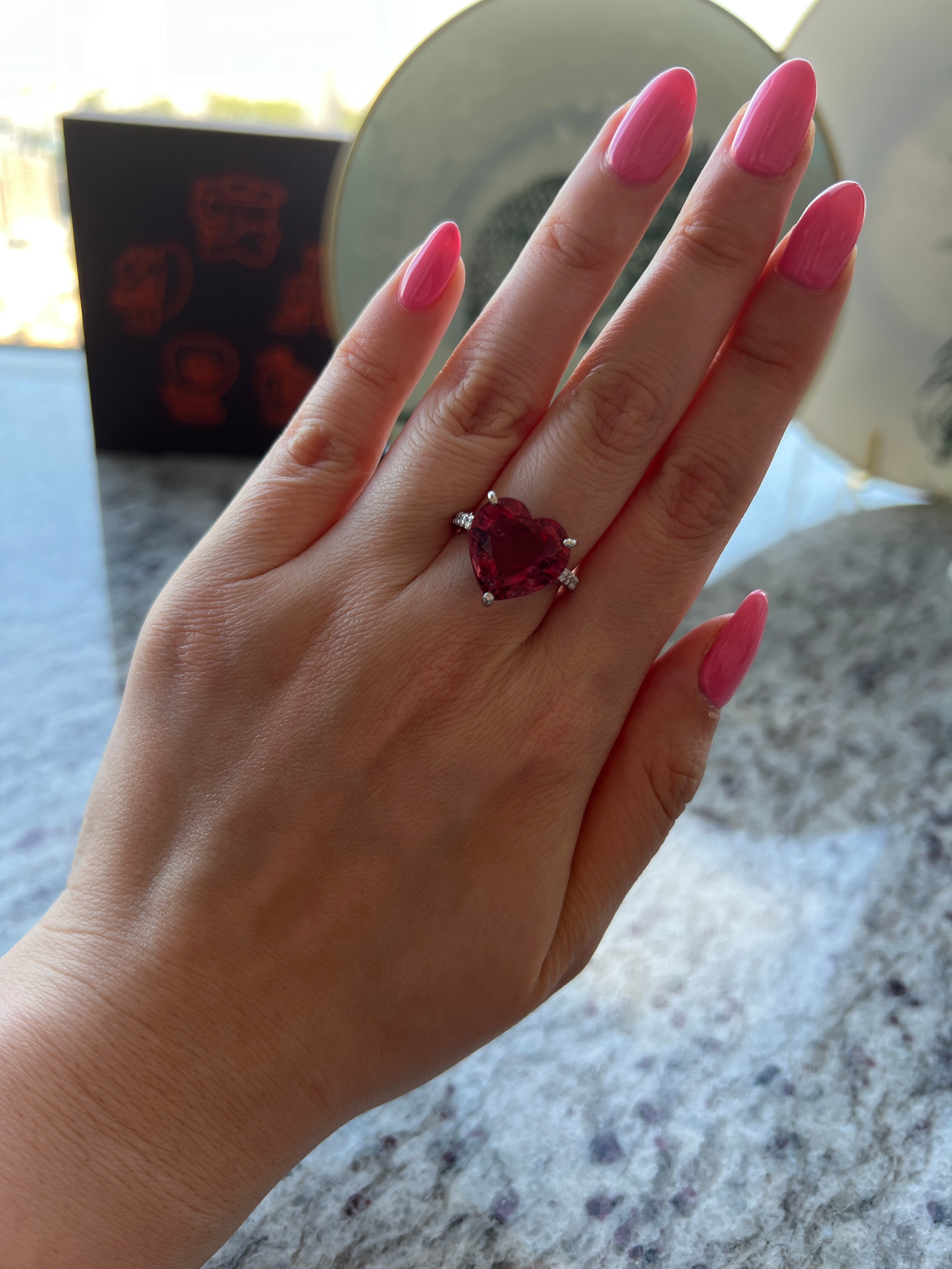 123-③ハートちゃん♡ピンクトルマリン 中石10ct前後 HS PT リング〜希少 彩子欲しい♡｜AYAKO SAKURAI（櫻井 彩子（サクライ アヤコ））公式通販サイト