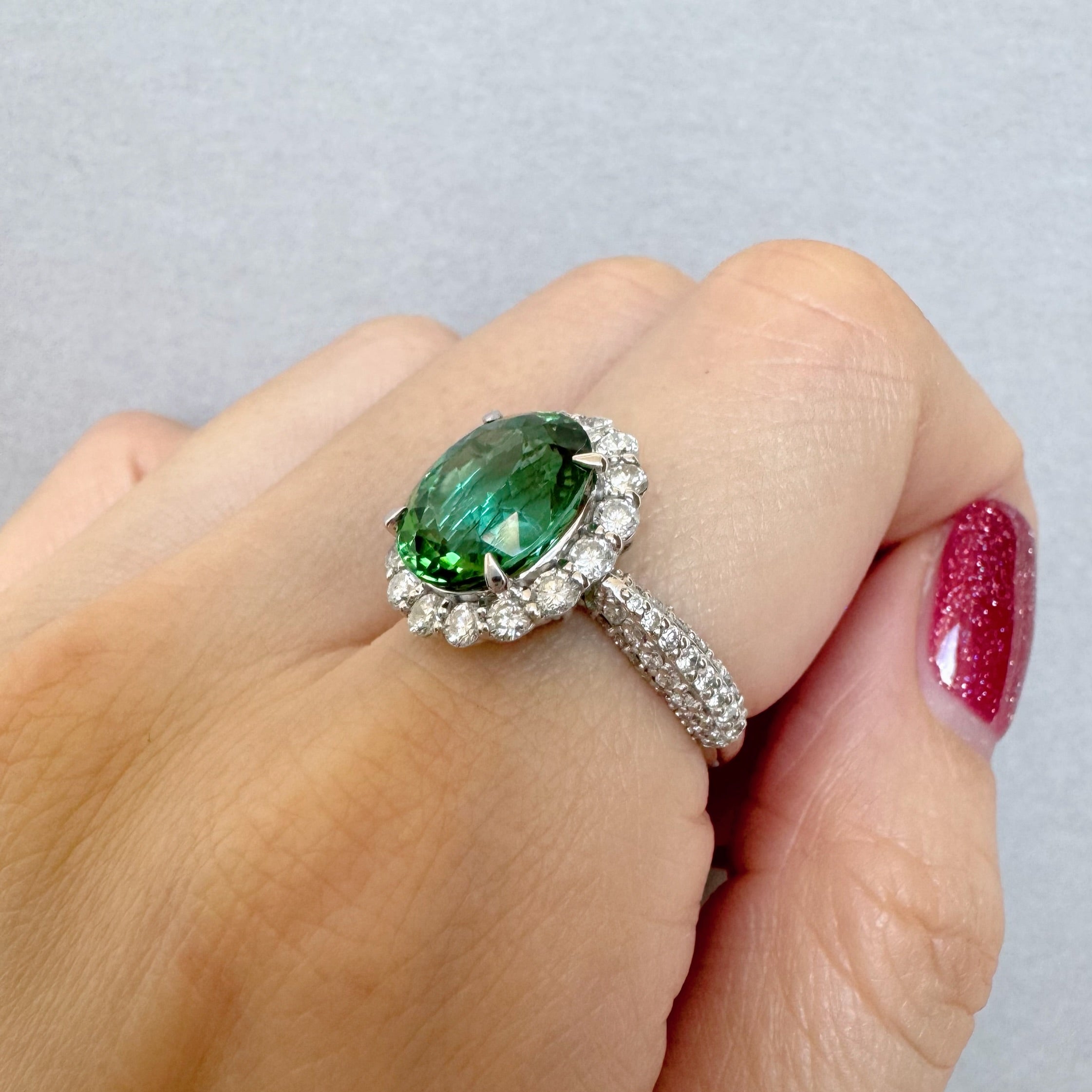 78［一点物］リング トルマリン 中石4.5ct前後 OV PT