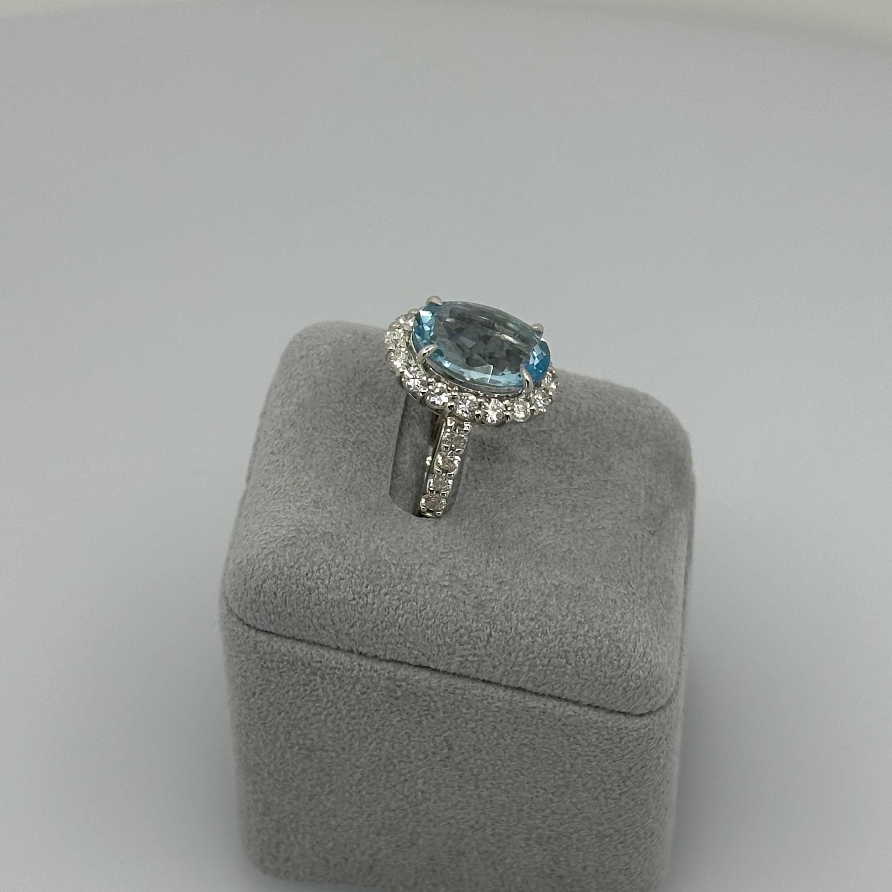 175［一点物］リング アクアマリン 6ct前後 OV PT