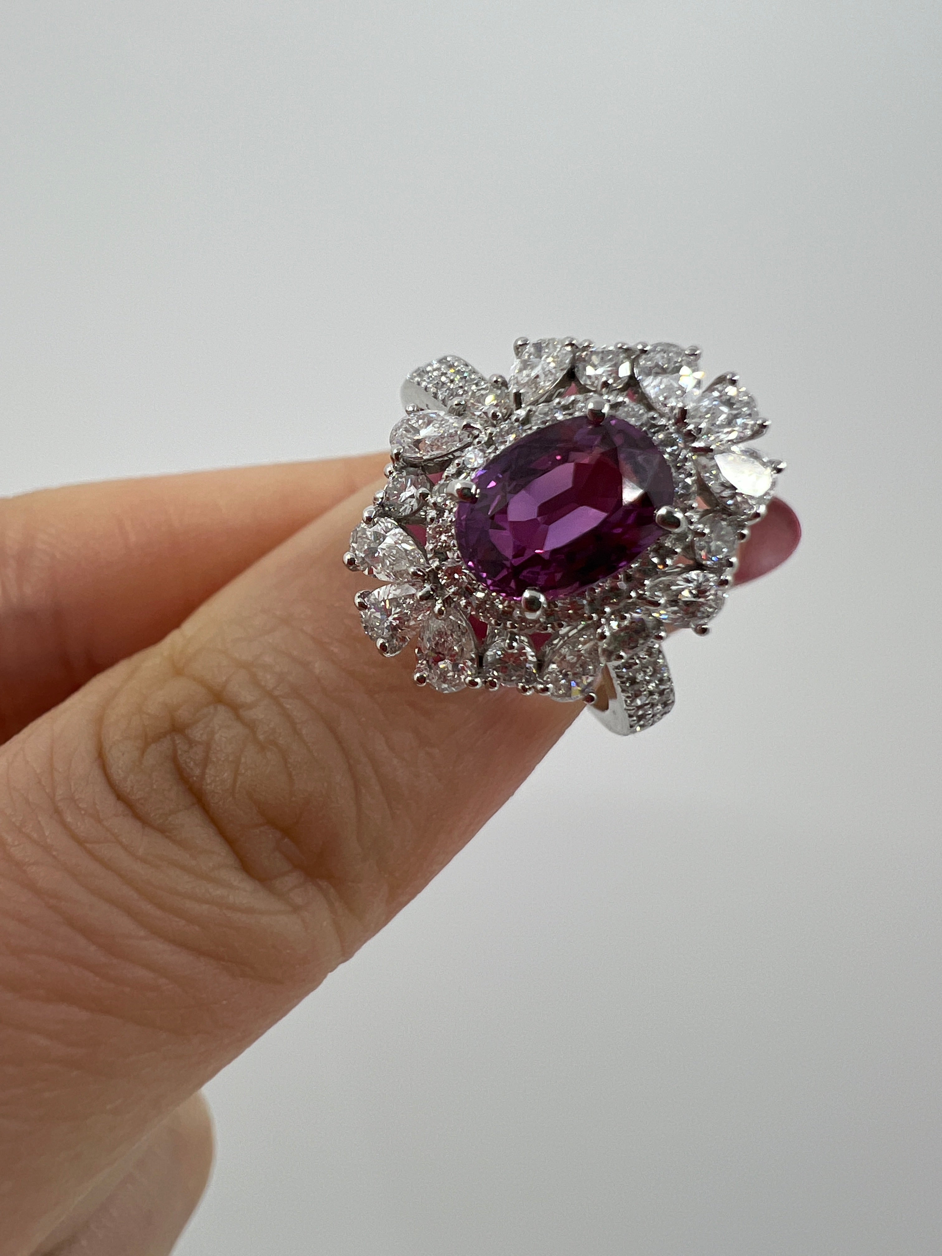 ［カナリアの夢］リング ピンクサファイア 1.4ct〜1.6ct OV PT