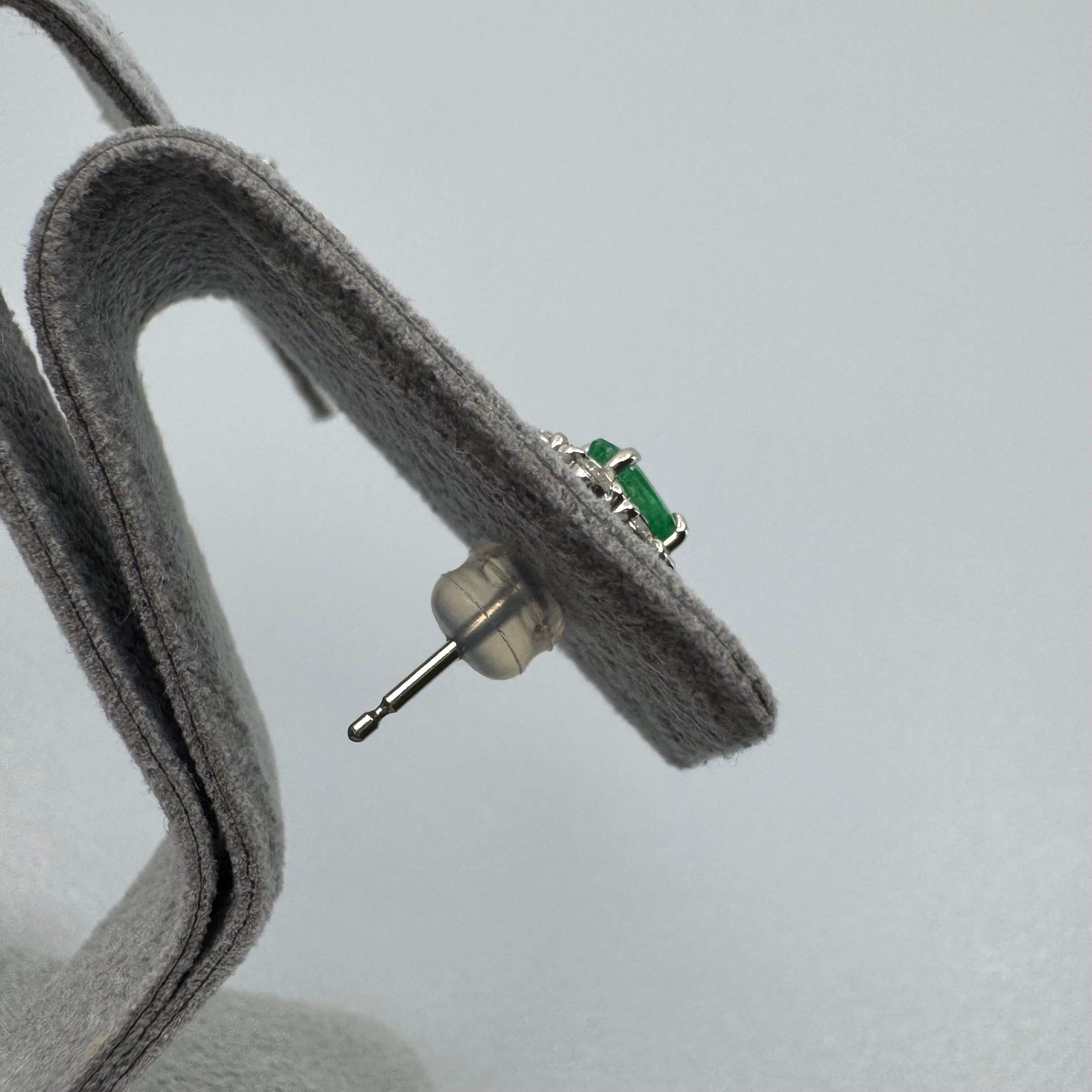 40［一点物］ピアス エメラルド 0.4ct×2 OV PT