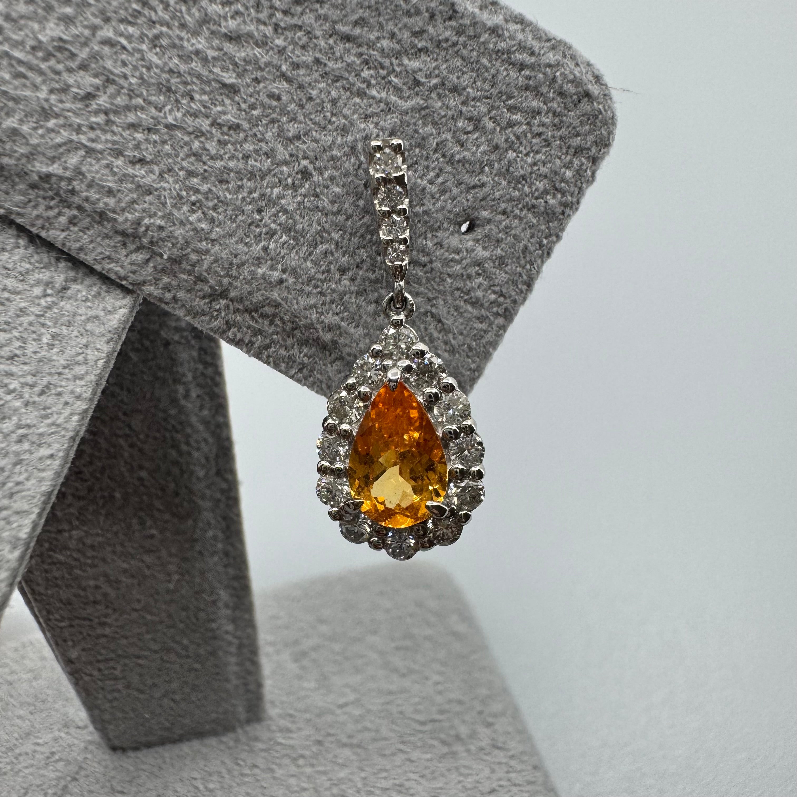 428［一点物］ピアス マンダリンガーネット 1.7ct PS