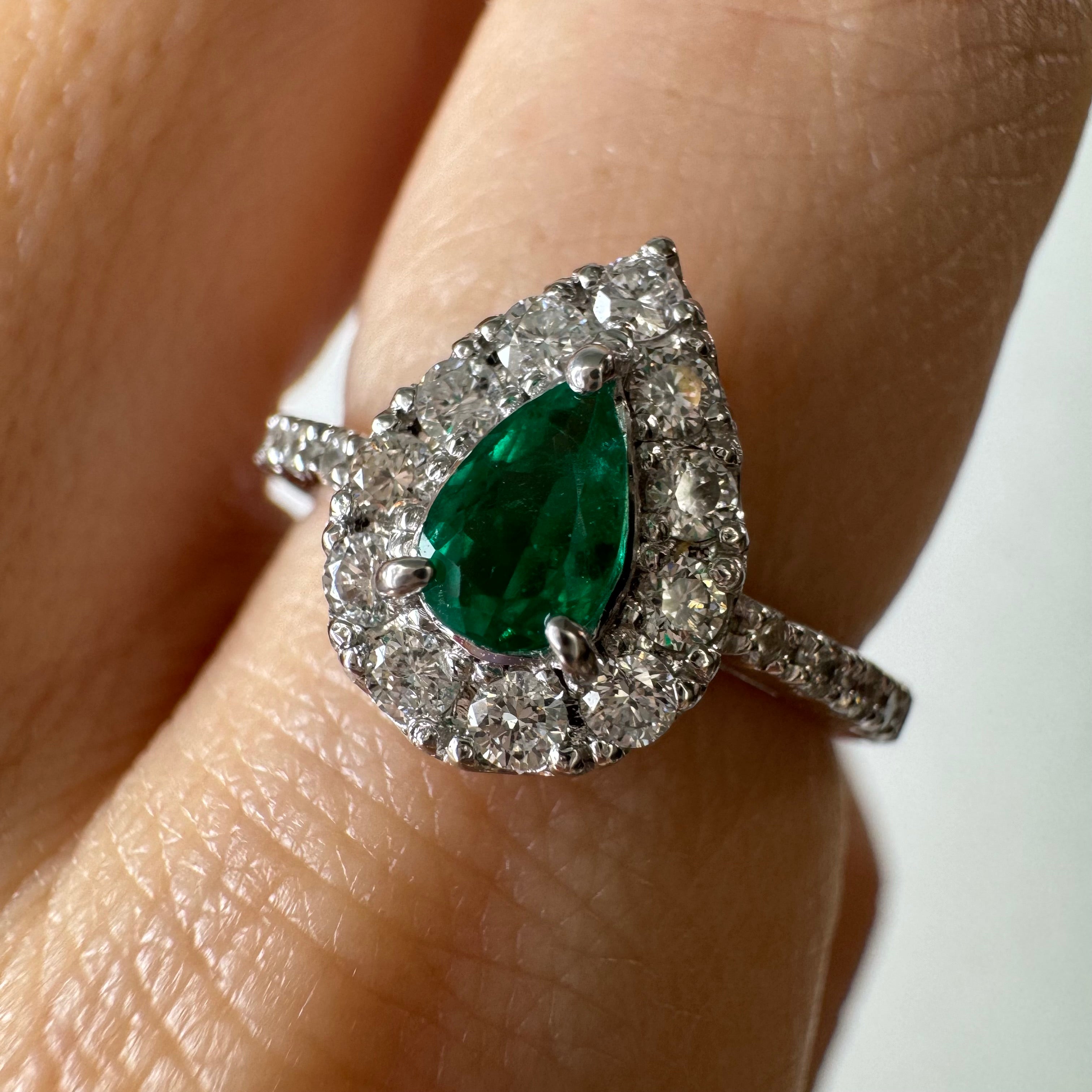 49［一点物］リング エメラルド 0.3ct前後 PS PT