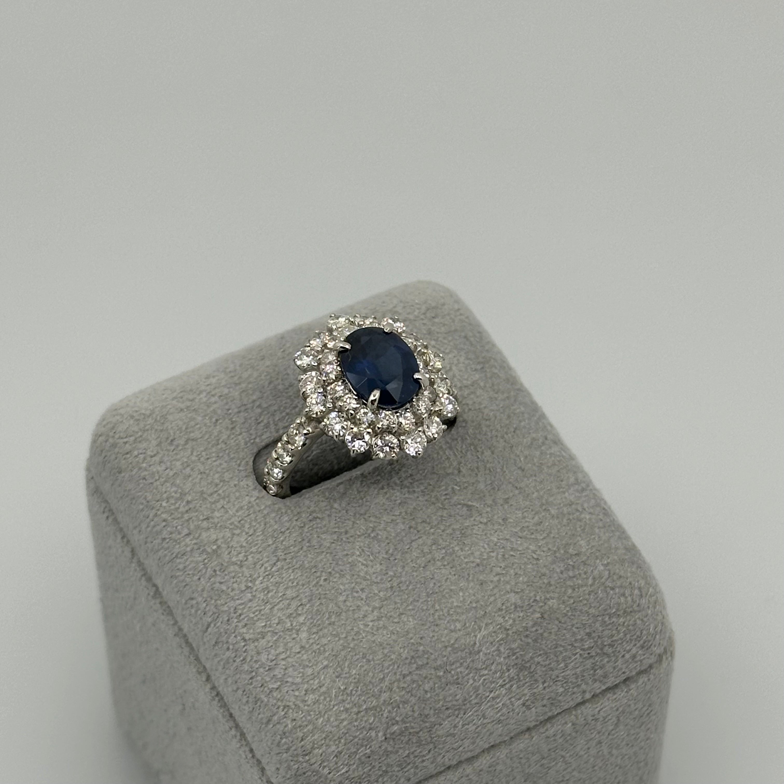 121［一点物］リング ブルーサファイア 2.2ct OV PT/YG