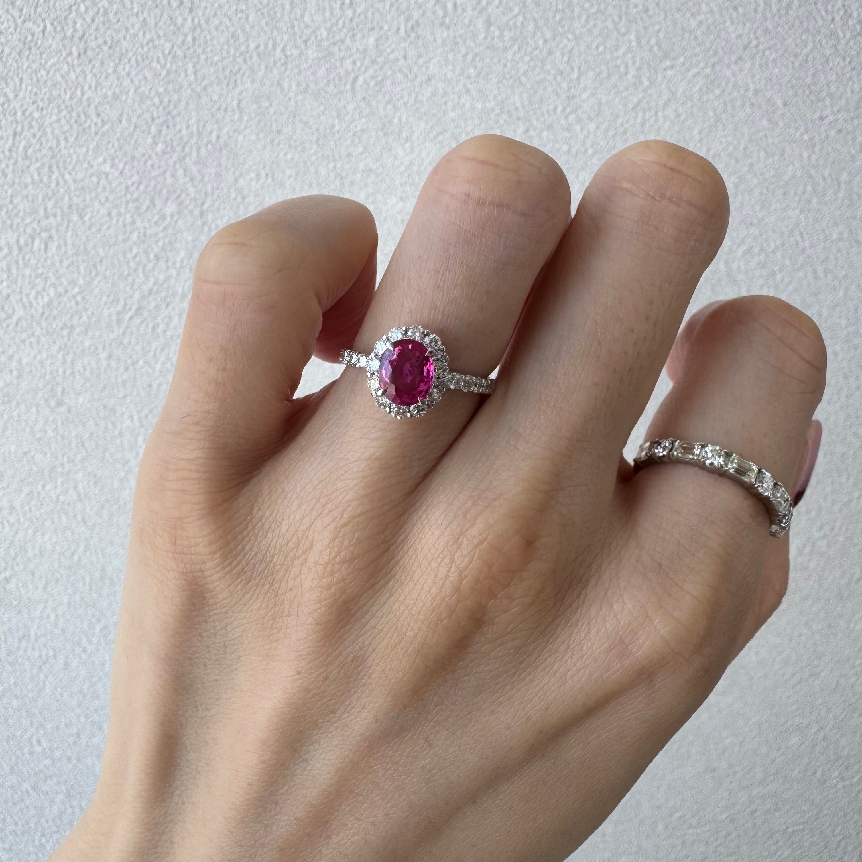 93［一点物］リング  ルビー 1ct OV PT