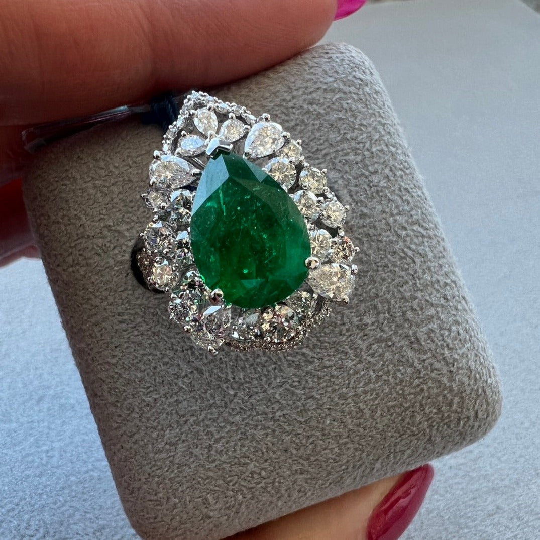 71-ハイジュエリー 特品 色濃い エメラルドリング EM3.5ct前後 PS PT〜 MUZO GREEN GRS｜AYAKO SAKURAI（櫻井 彩子（サクライ アヤコ））公式通販サイト