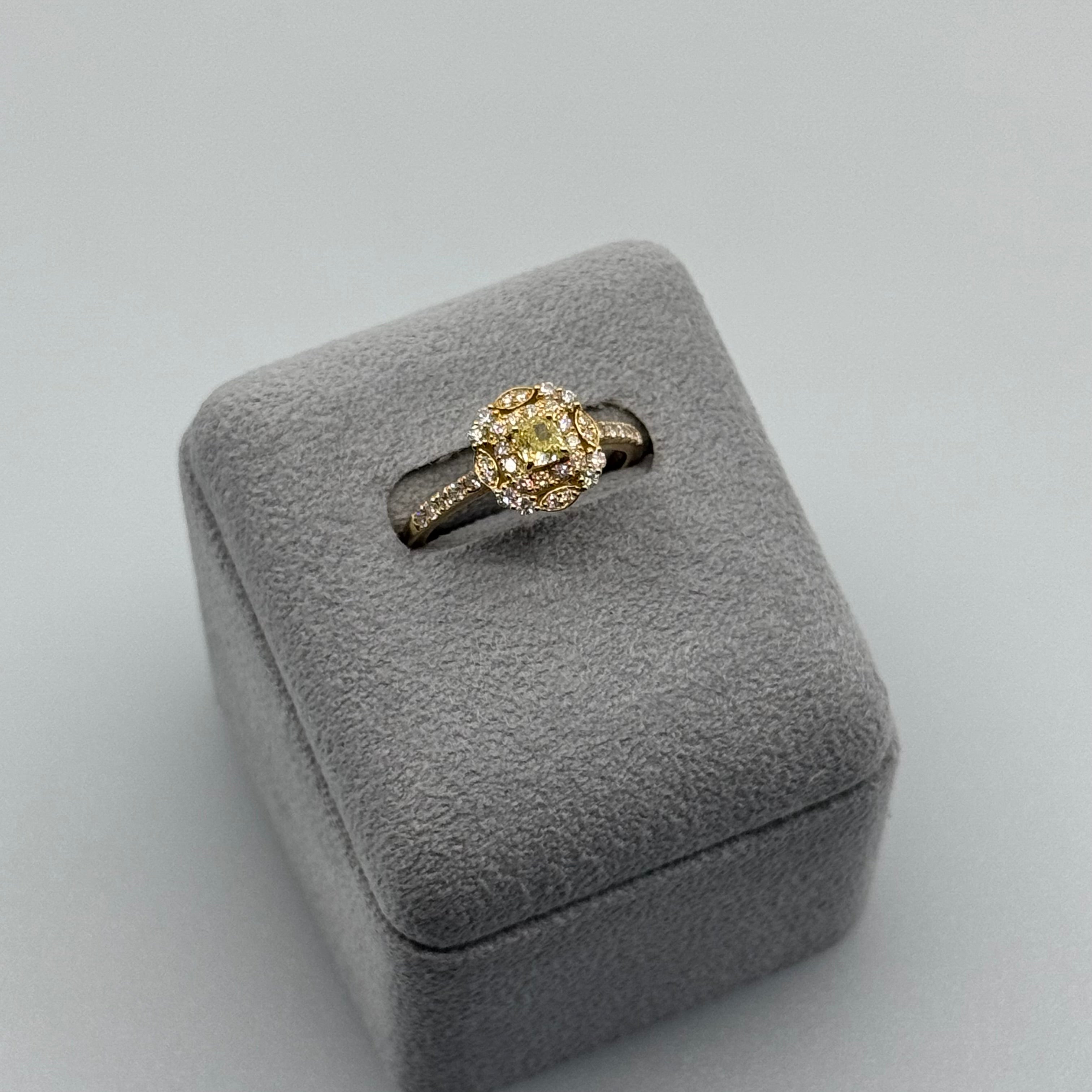 24［一点物/カテドラル］リング ダイヤ 0.2ct SQ K18YG