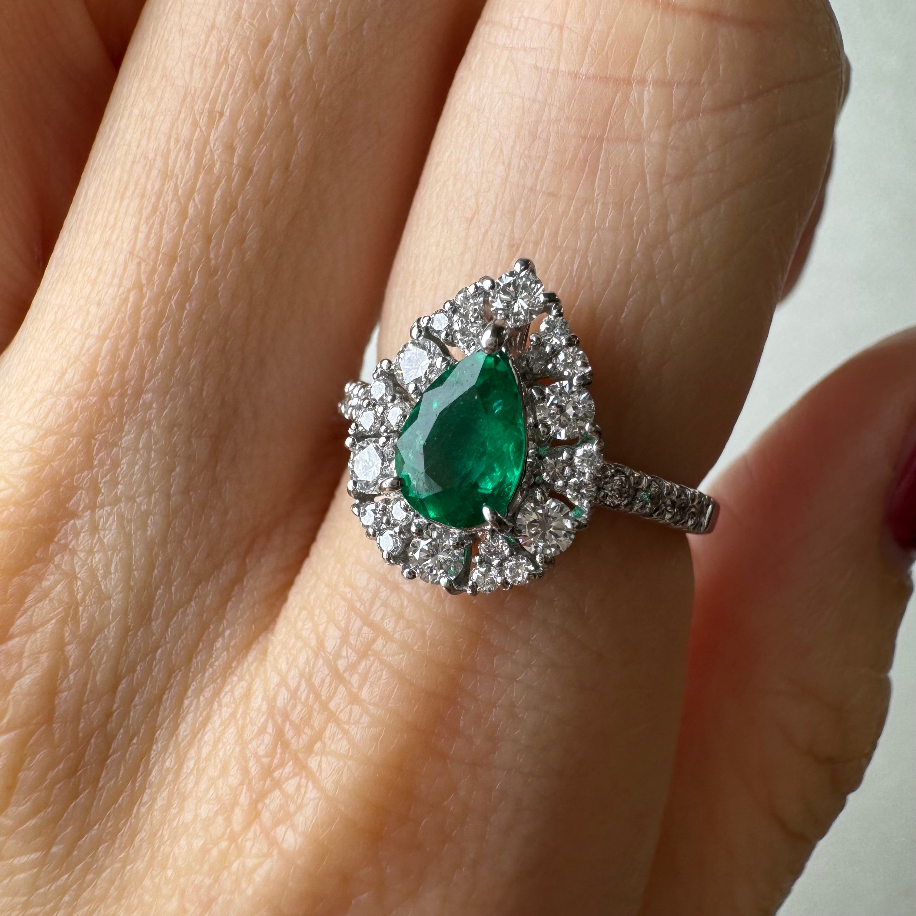 47［一点物/セレーネ］リング エメラルド 0.6ct前後 PS PT