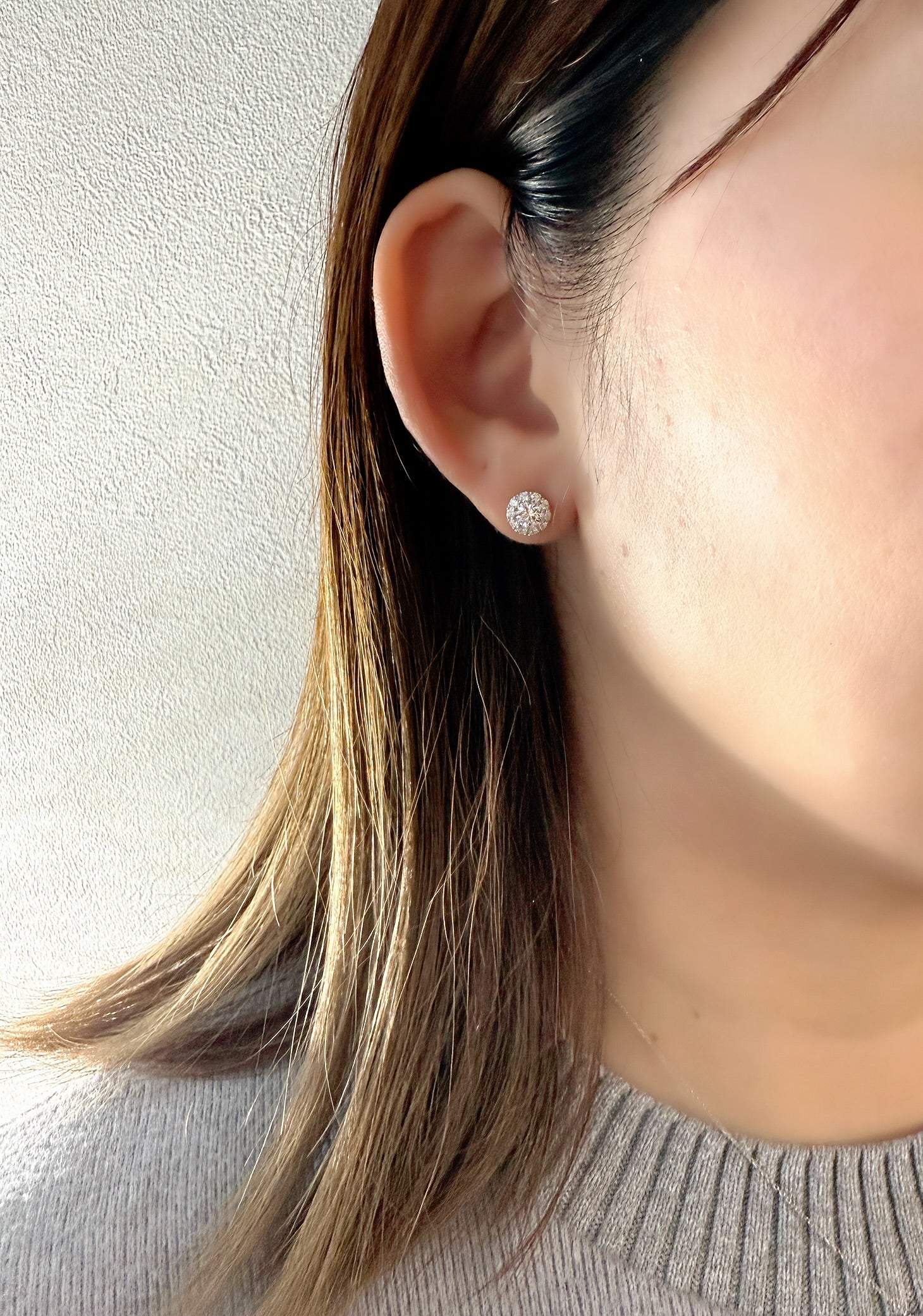 ［新作/一点物/エトア］ピアス ダイヤ 0.3ct×2 RO PT/YG