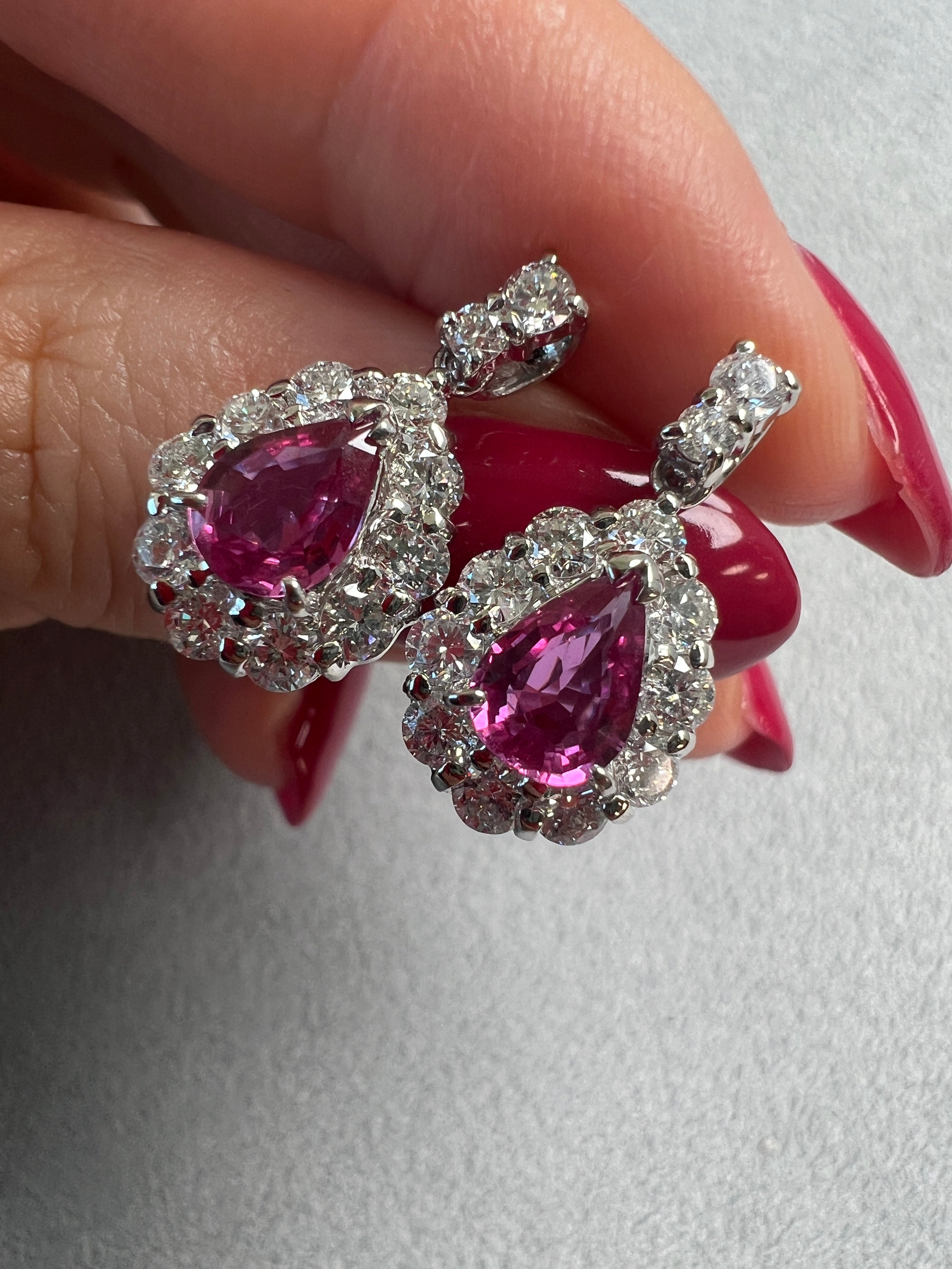 ［即納/一点物］ピアス ピンクサファイア 0.6ct前後×2 PS PT