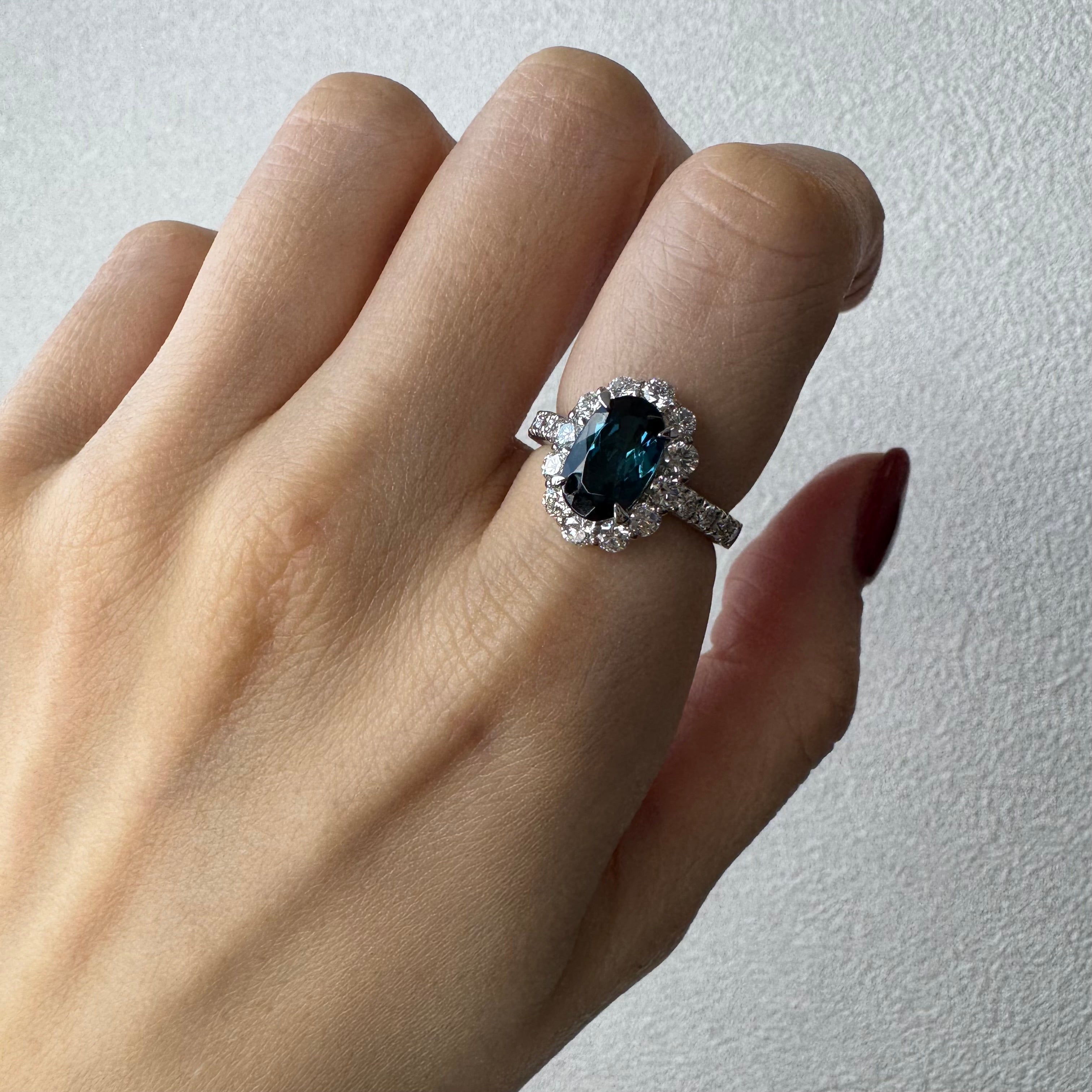 188［一点物］リング インディゴライトトルマリン 2.5ct OV PT