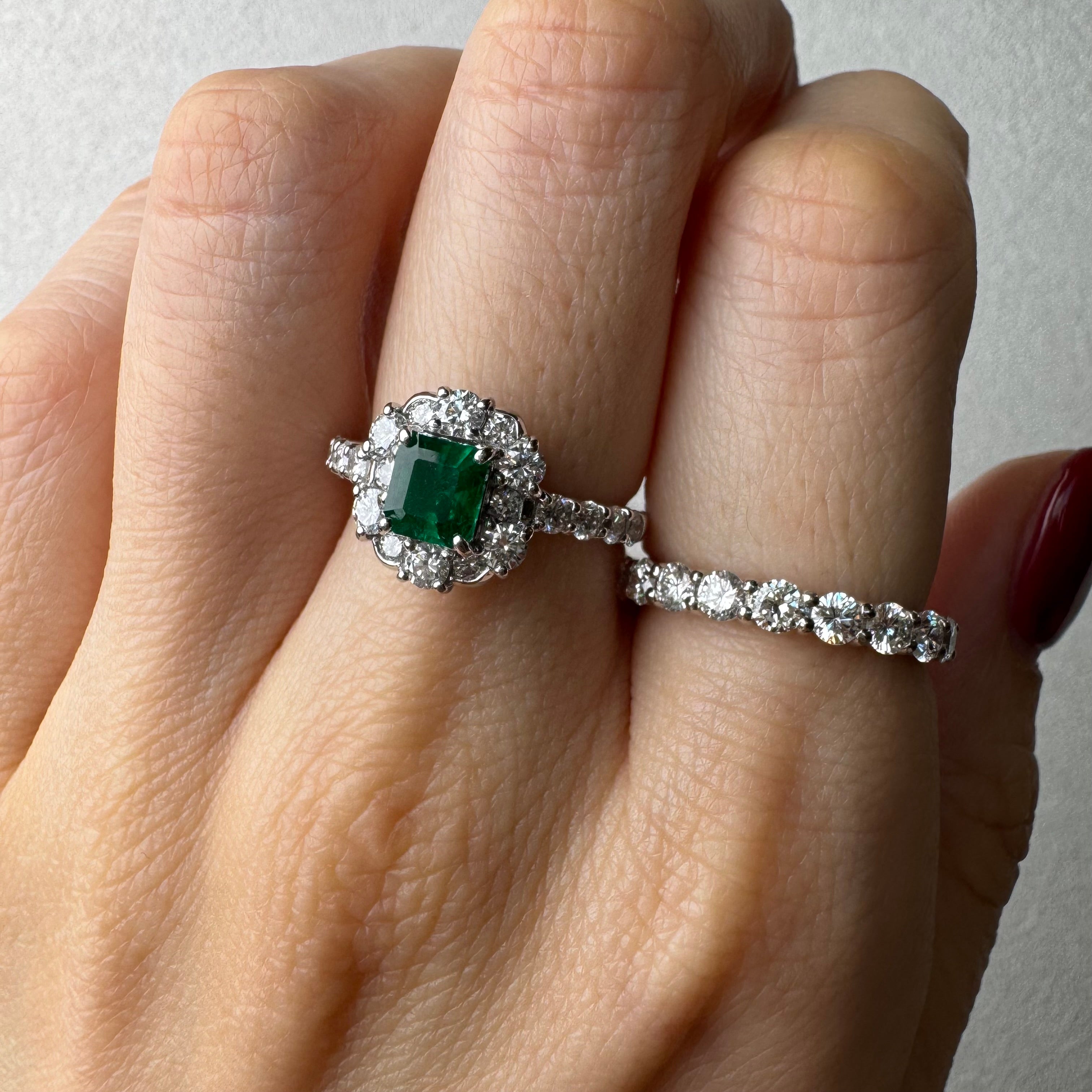 54［一点物/マノン］リング エメラルド 0.6ct前後 SQ PT