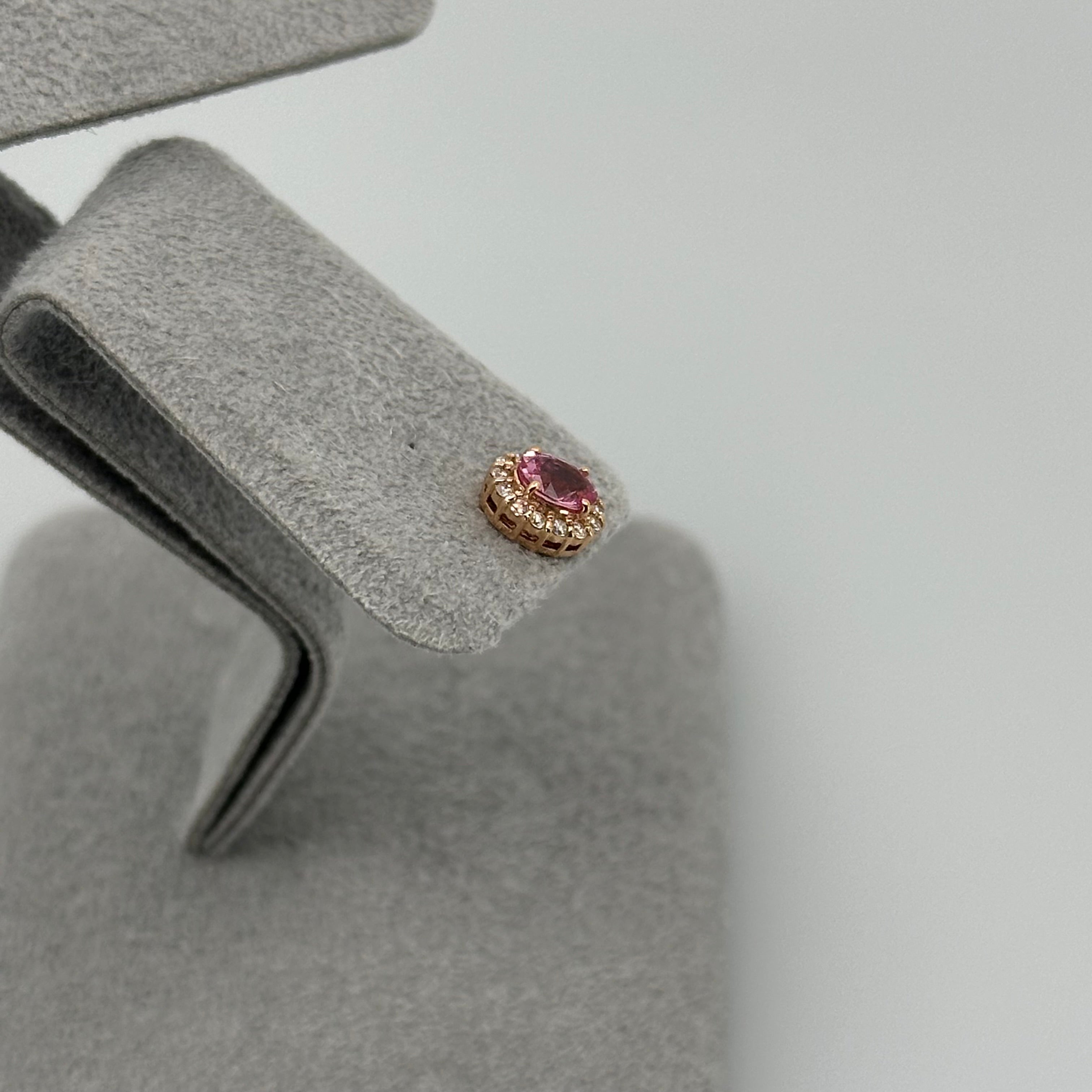 ［新作/一点物］ピアス パパラチアサファイア0.37ct前後 OV PG