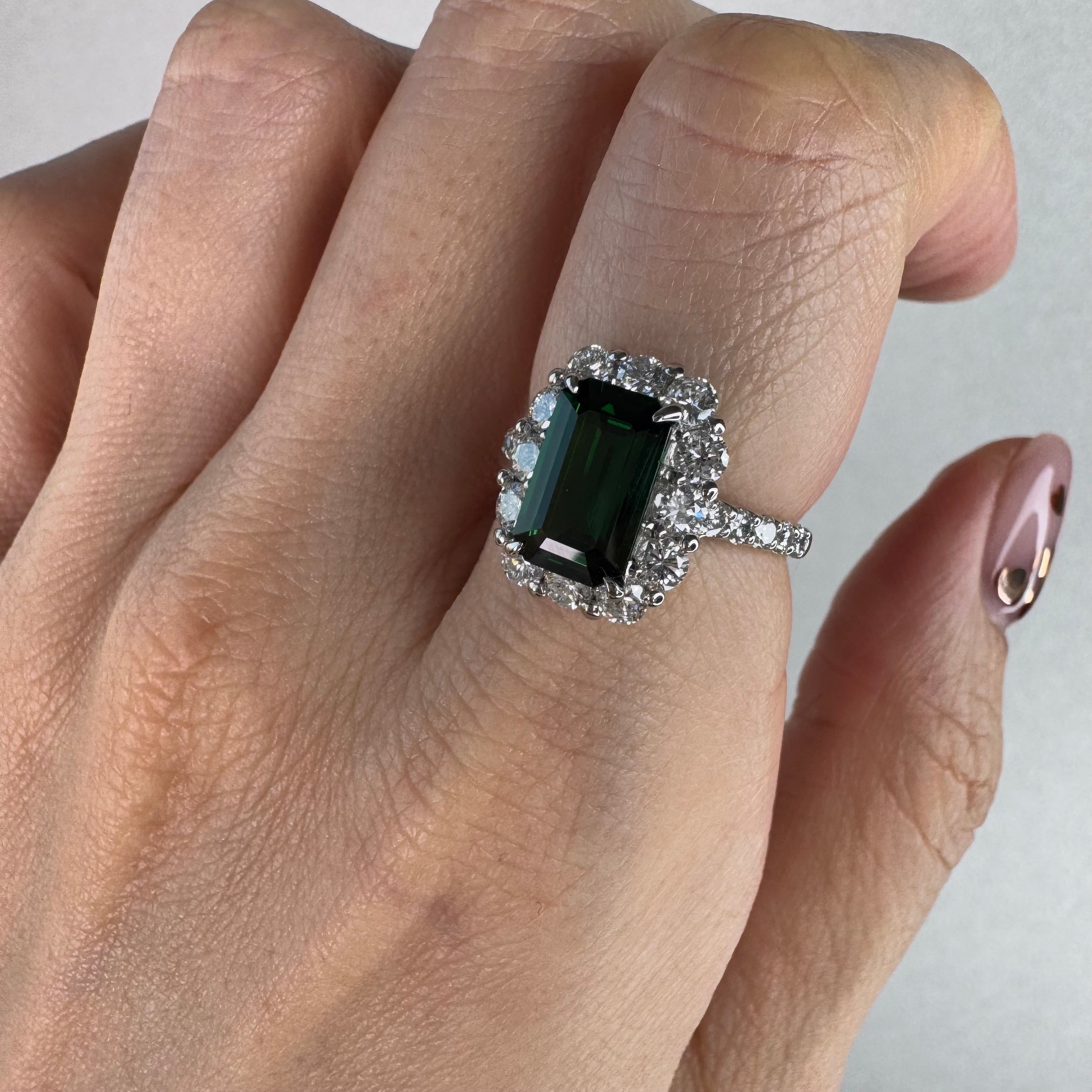 74［一点物］リング  グリーンガーネット0.5ct QS PT