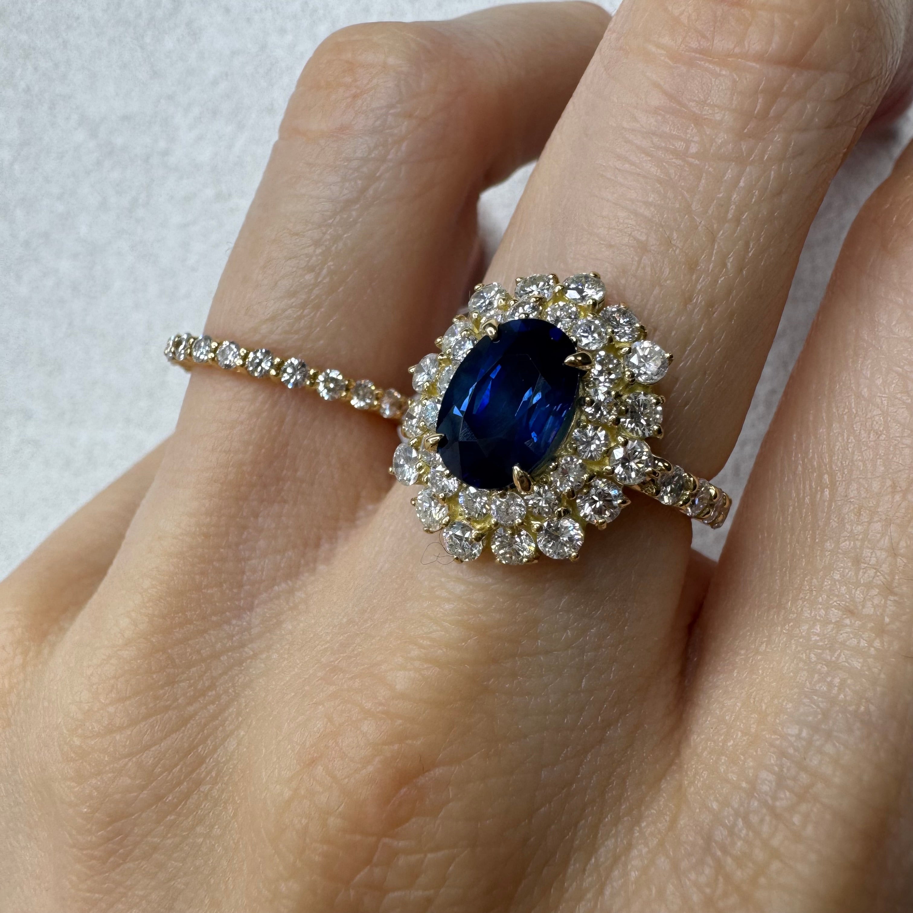 121［一点物］リング ブルーサファイア 2.2ct OV PT/YG