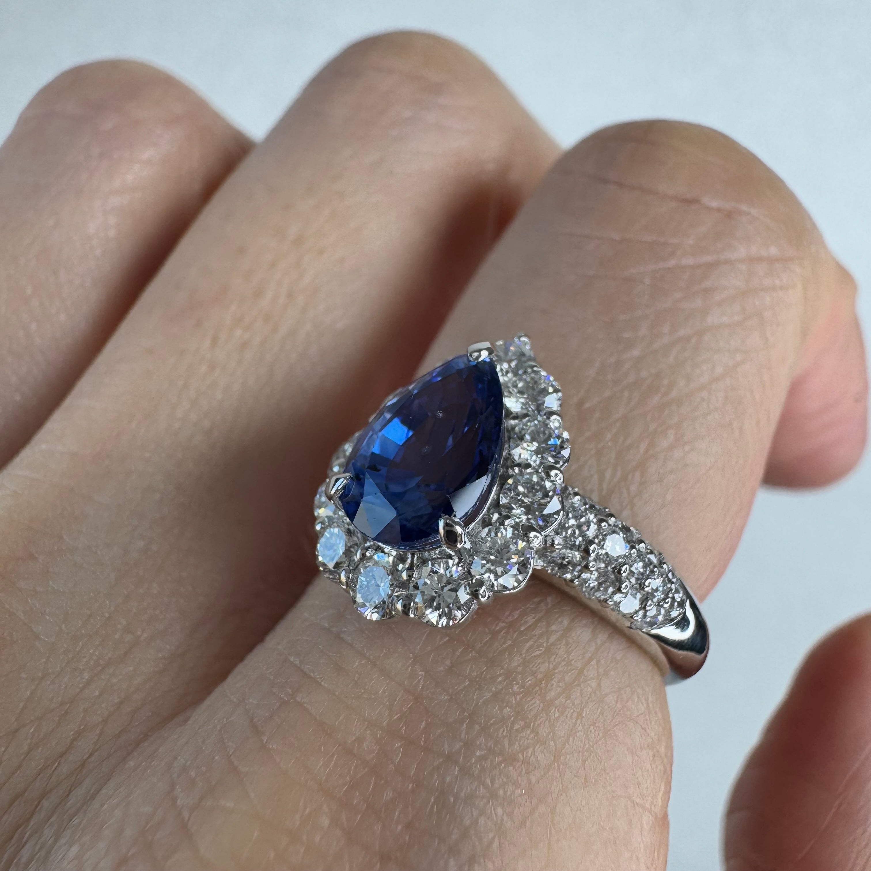 123［一点物］リング ブルーサファイア 2.2ct PS PT