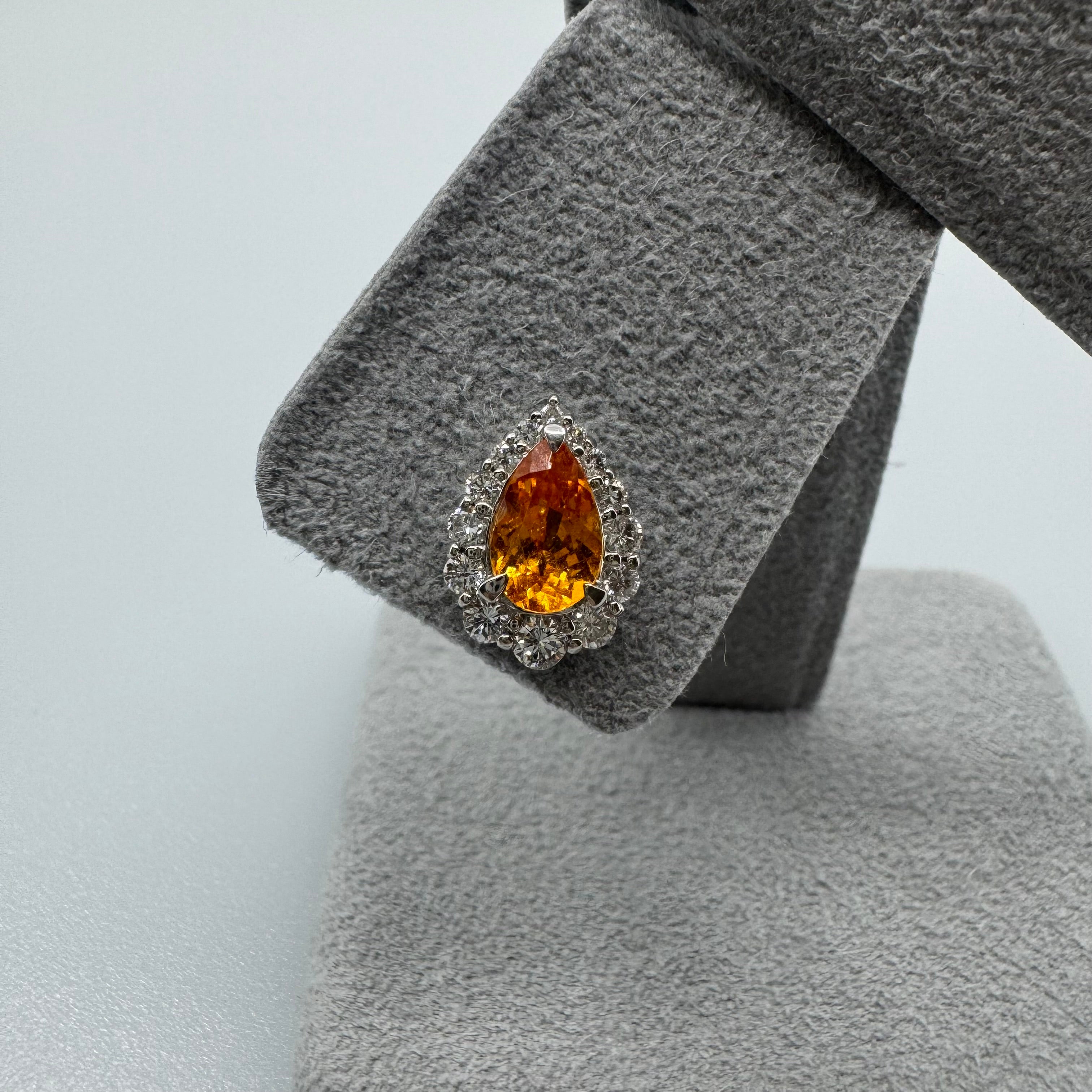 427［一点物/アペロスピリッツ］ピアス スペサルティンガーネット 1.9〜2ct PS PT