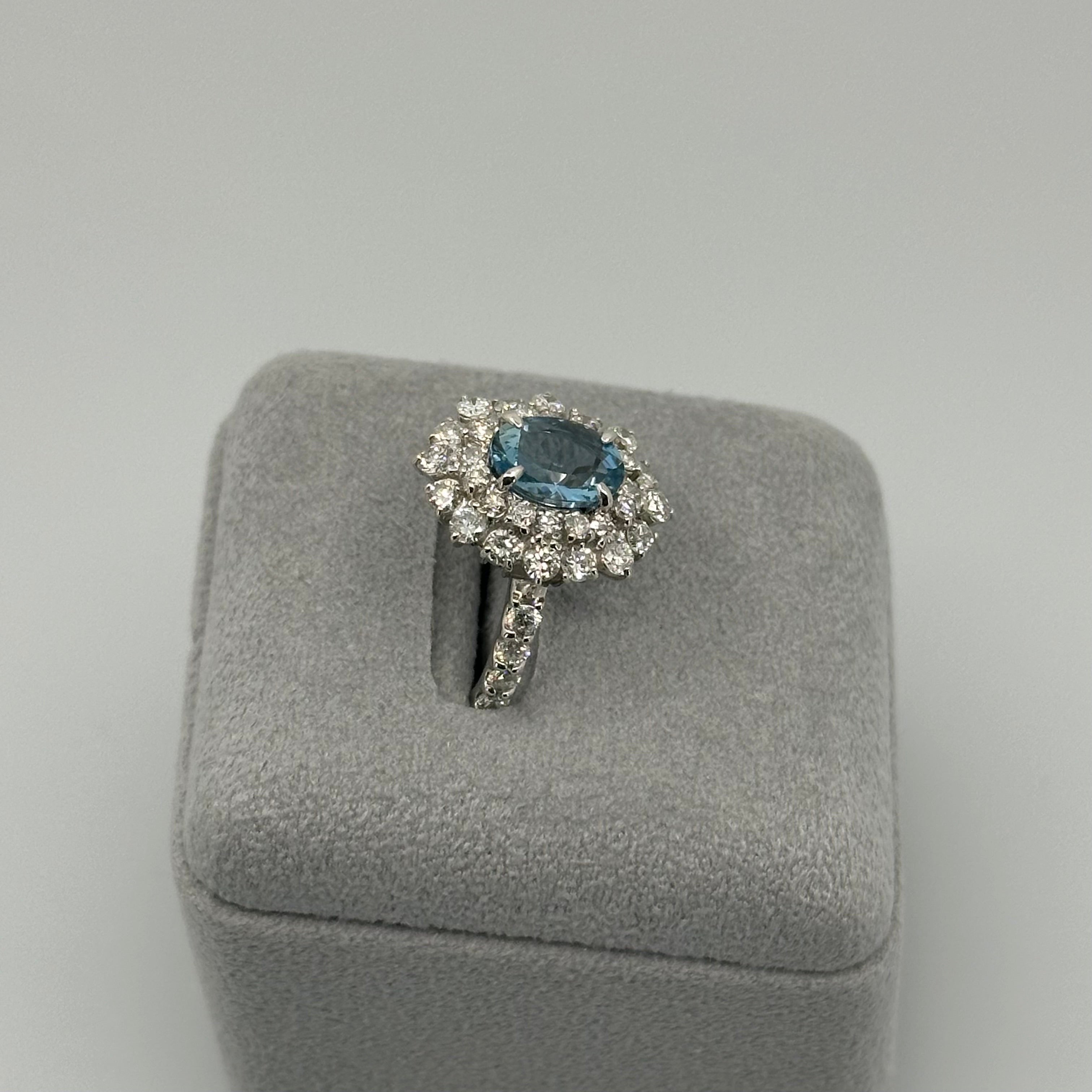 173［一点物］リング アクアマリン 1.4ct OV PT