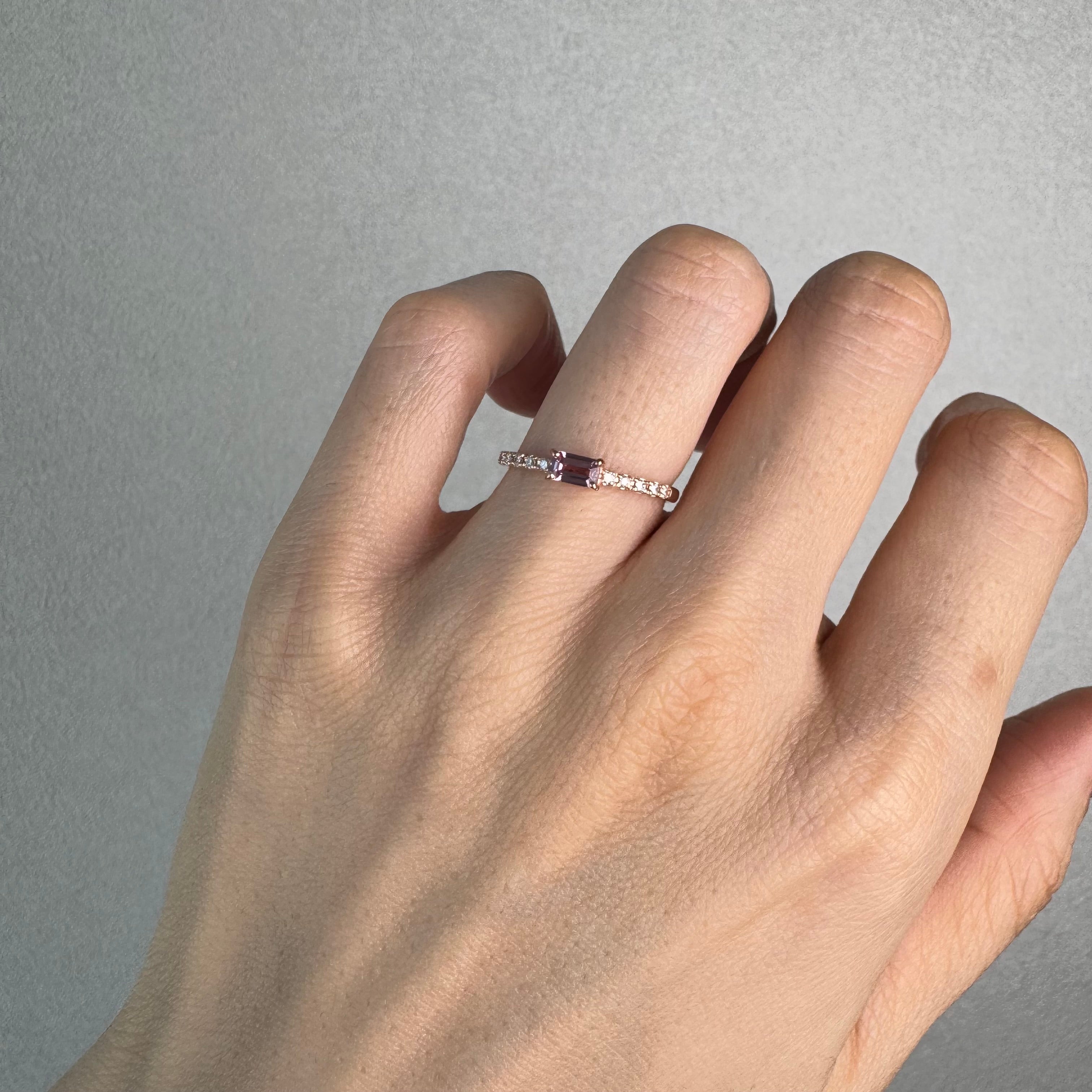 139［一点物/ルリエ］リング パパラチアサファイア 0.3ct SQ K18PG