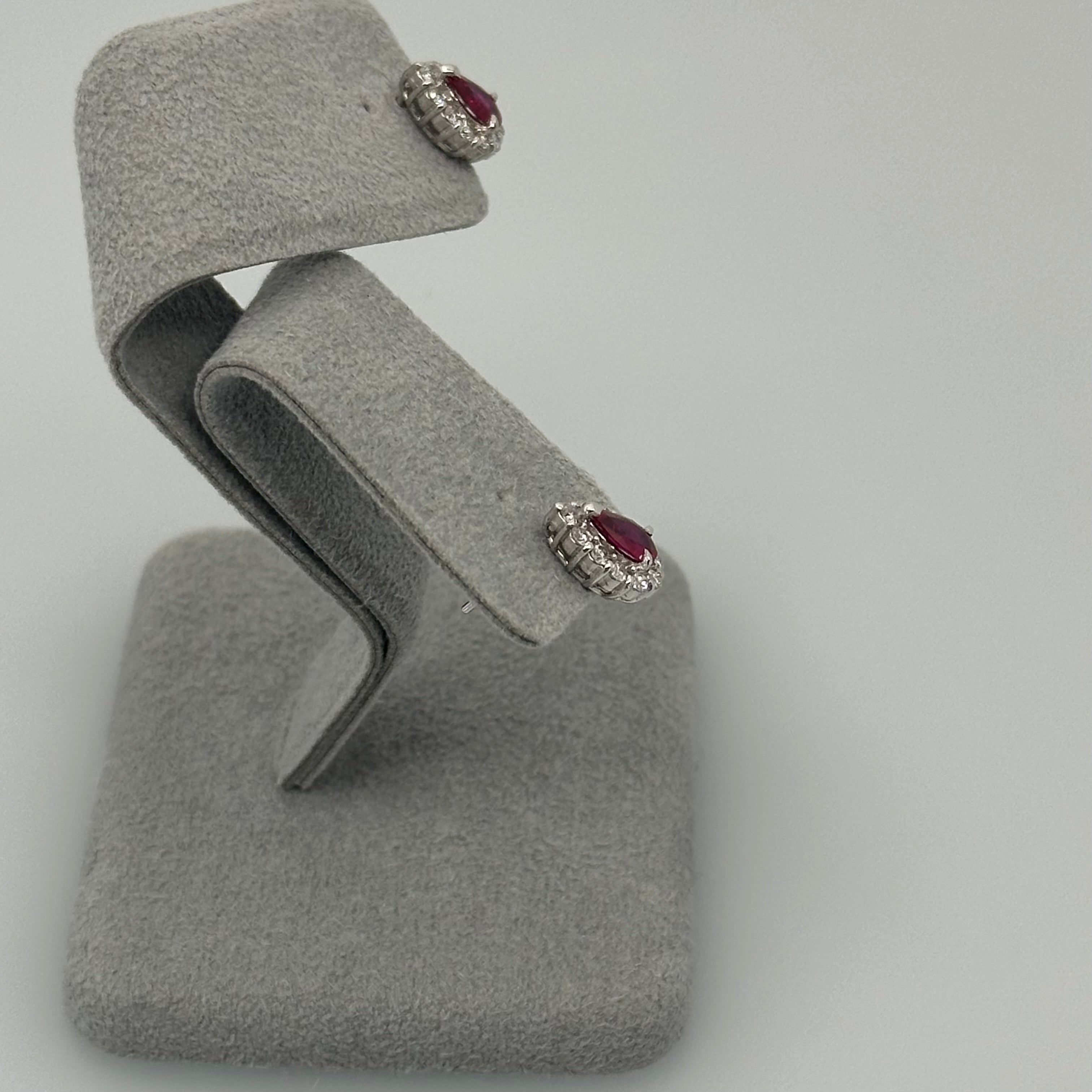 419［一点物］ピアス　ルビー0.3ct×2 PS PT