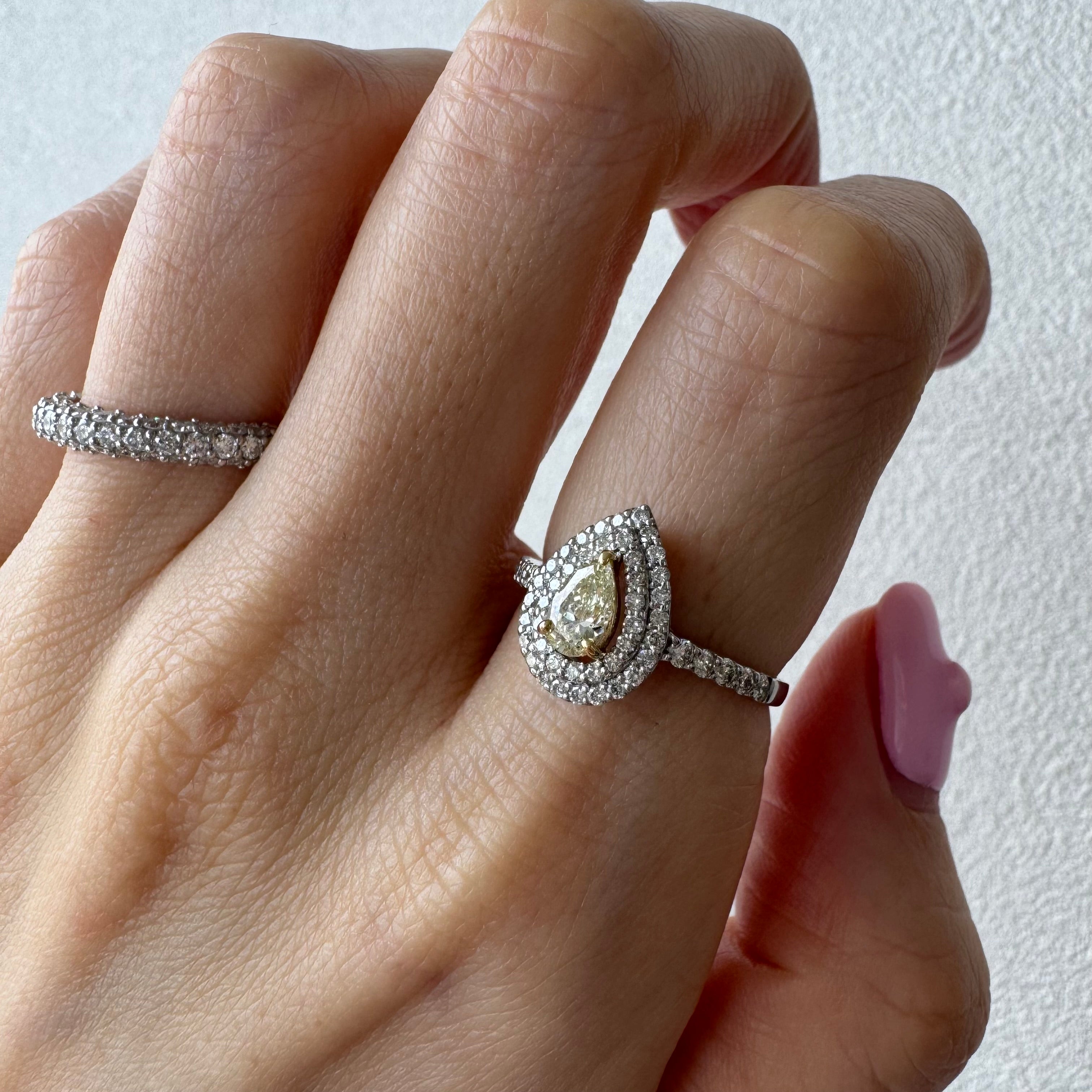 ［ポワール］リング ライトイエローダイヤ 0.3ct PS