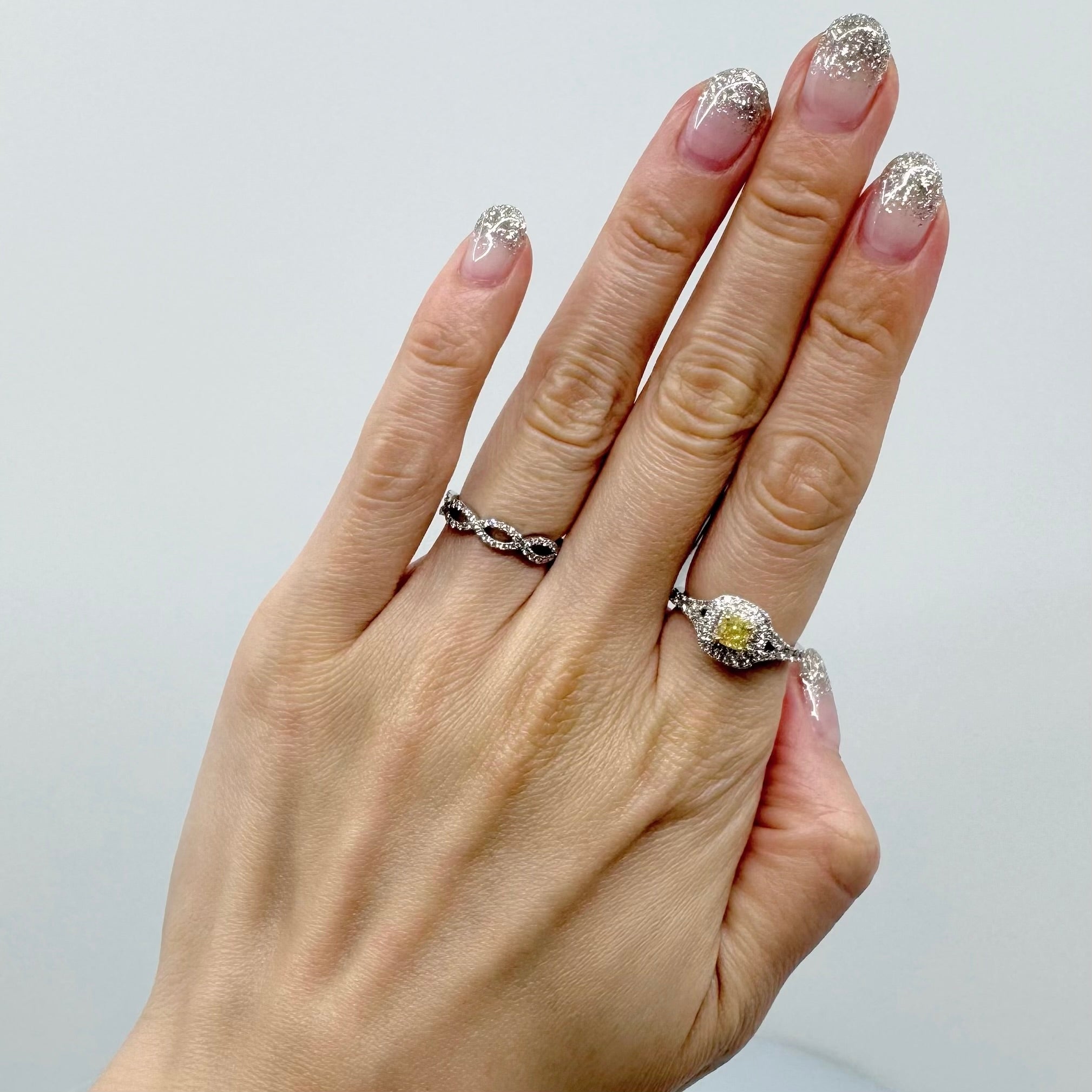 ［一点物］リング イエローダイヤ 0.5ct SQ PT K18YG