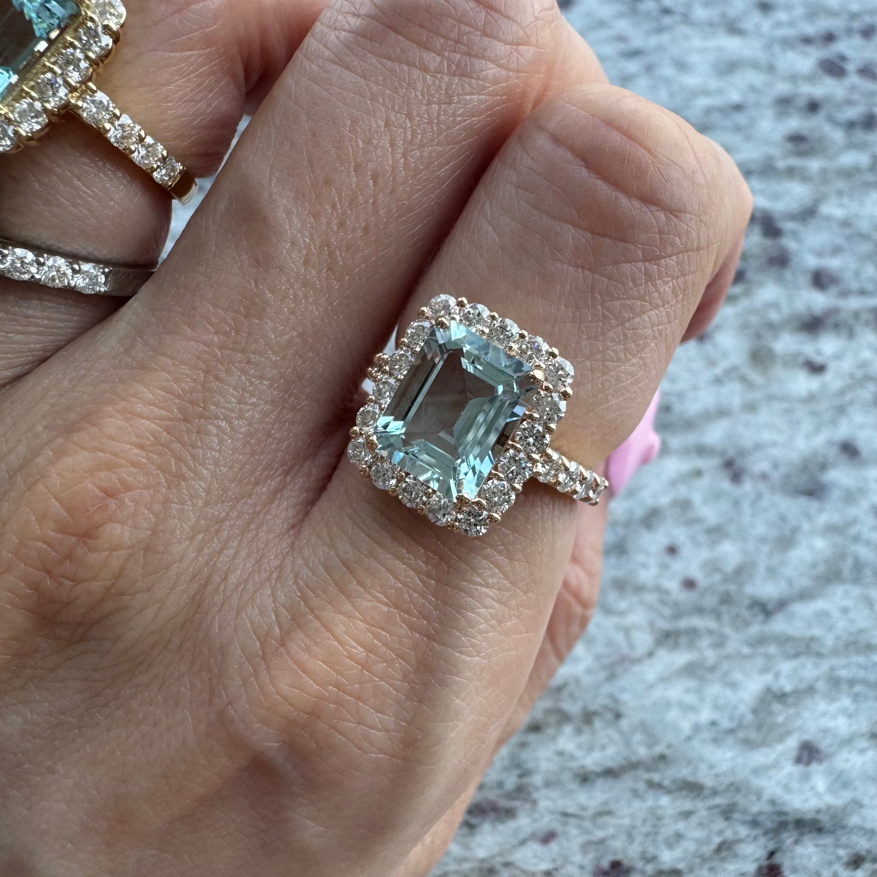 ［湖のドレス］リング アクアマリン